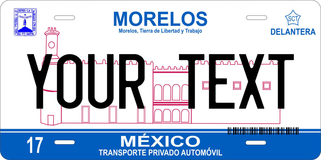 Morelos 2008 Mexico CA License Plate Personalized Novelty Fun Car Bike Motorcycle