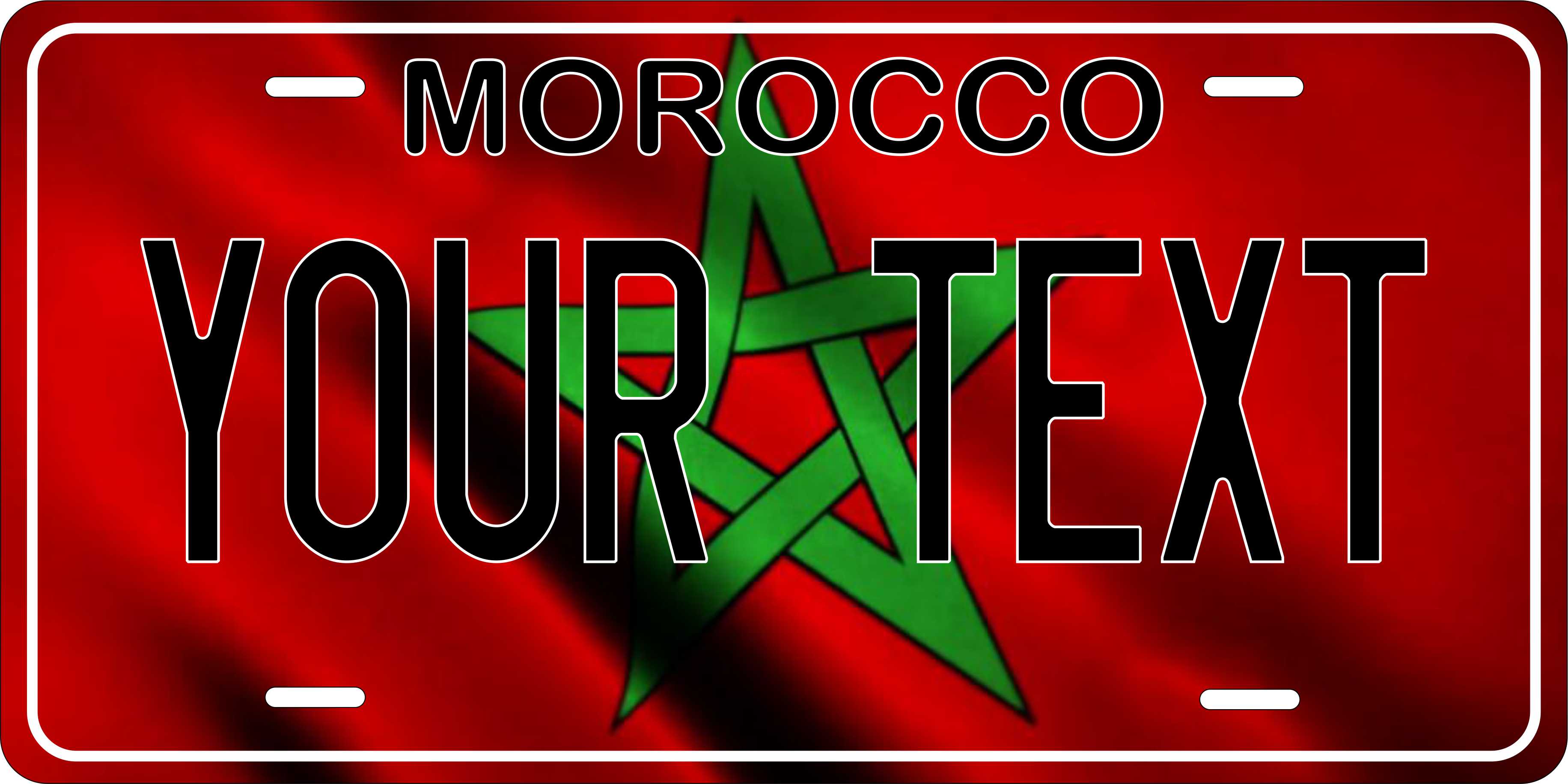 Morocco Africa Flag Wave License Plate personalized Novelty Fun Car Bike Motorcycle