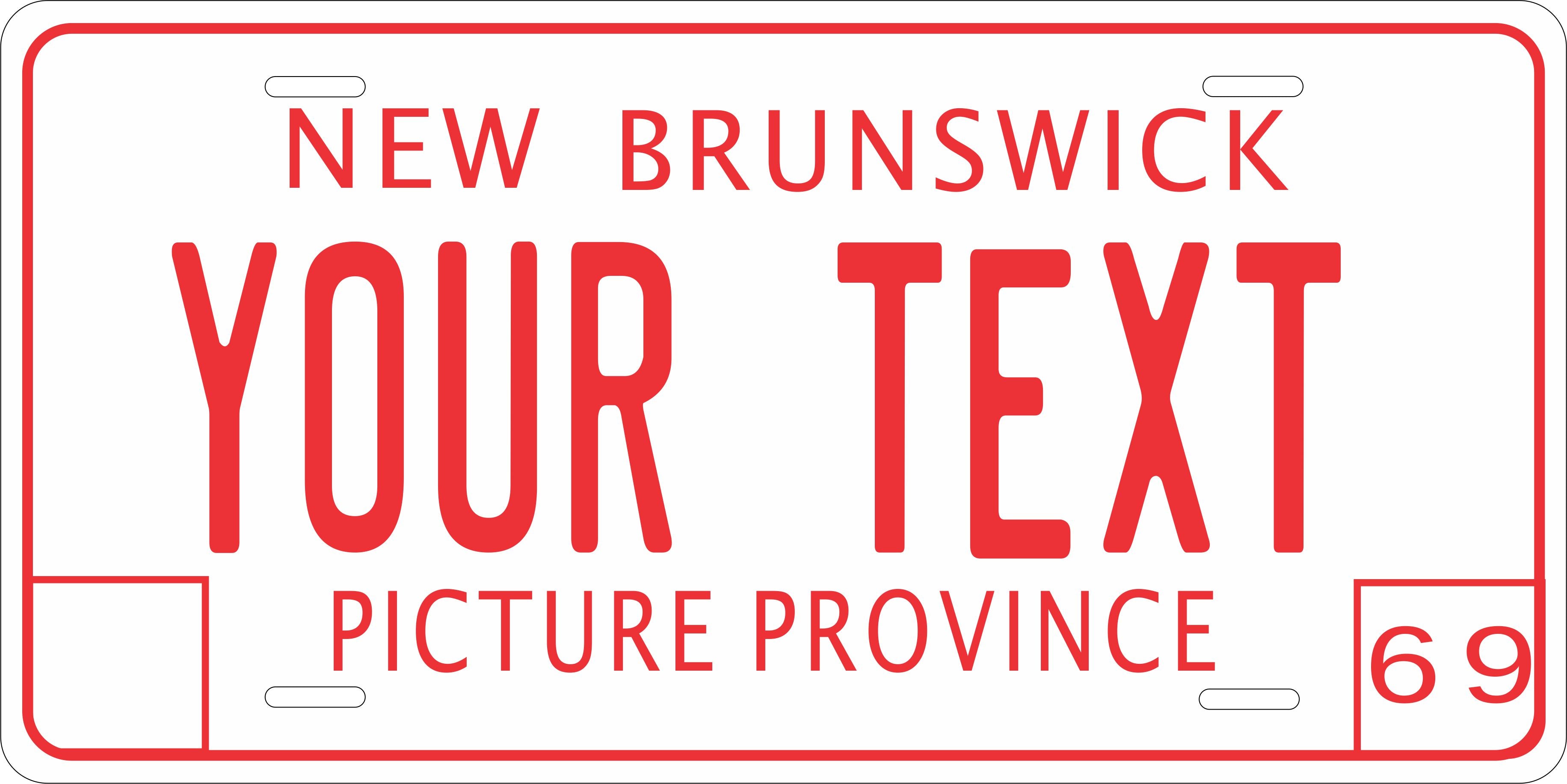 New Brunswick 1969 Canada License Plate Personalized Novelty Fun Car Bike Motorcycle