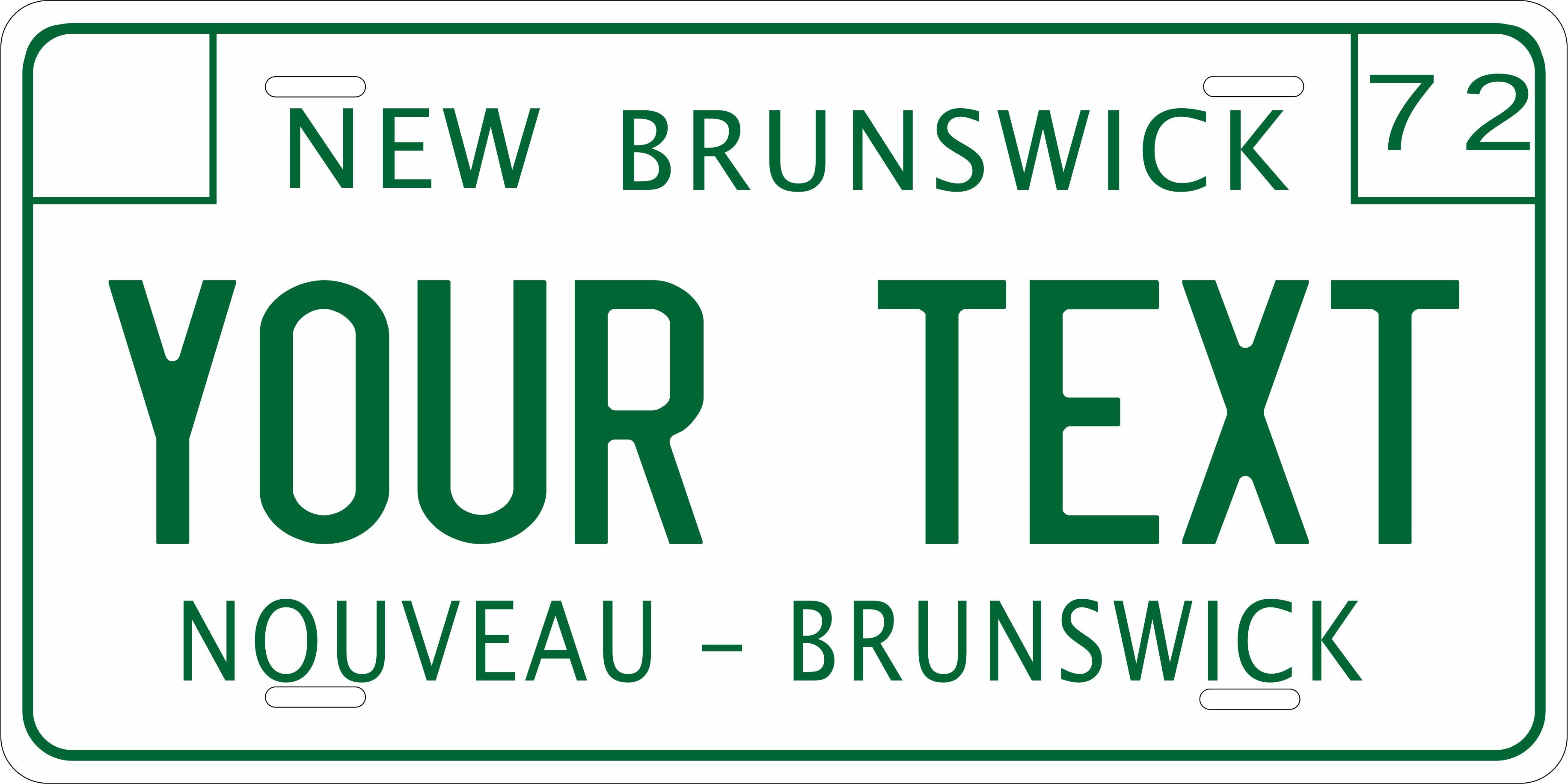 New Brunswick 1972 Canada License Plate Personalized Novelty Fun Car Bike Motorcycle