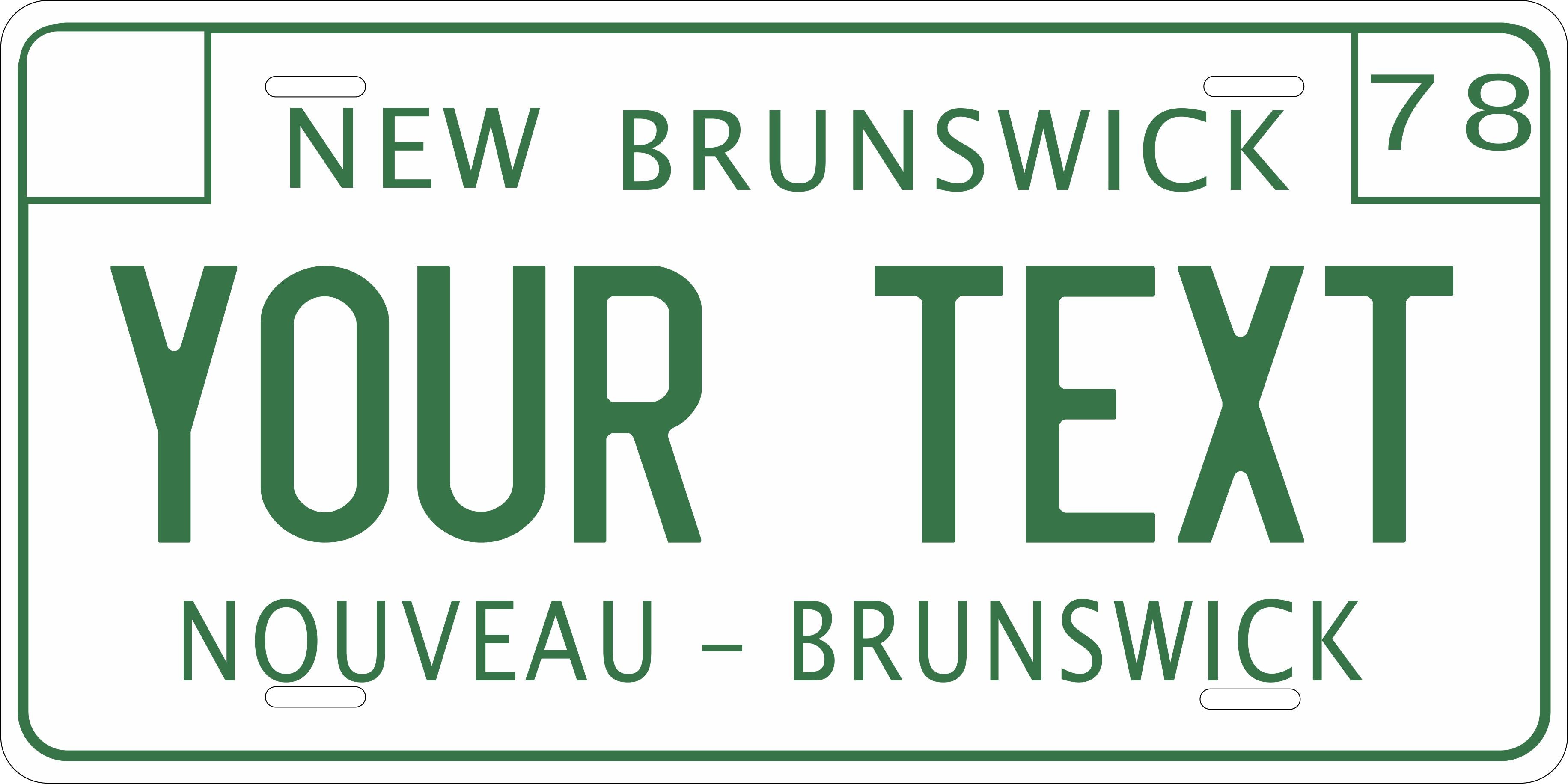New Brunswick 1978 Canada License Plate Personalized Novelty Fun Car Bike Motorcycle