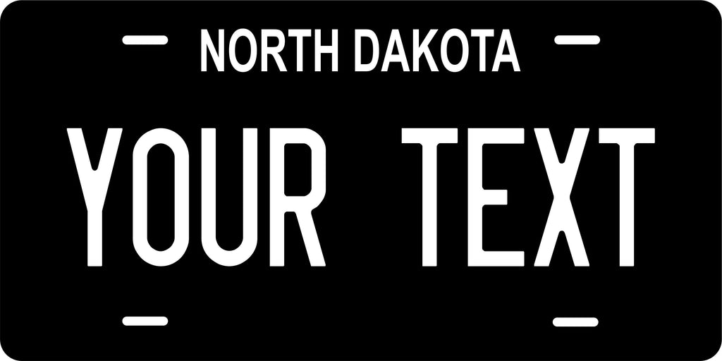 North Dakota Black White License Plate Personalized Novelty Fun Car Bike Motorcycle