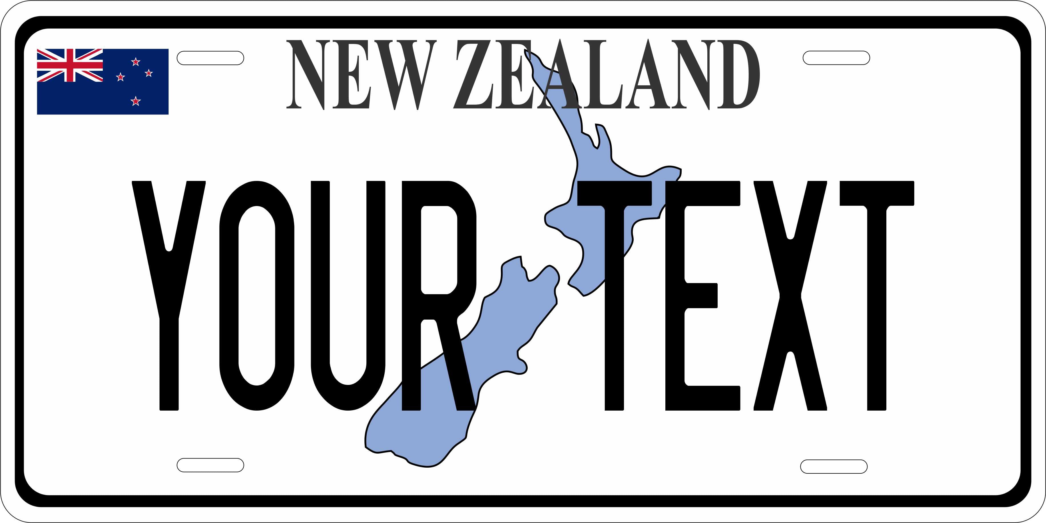 New Zealand Map Oceanic City License Plate personalized Novelty Fun Car Bike Motorcycle