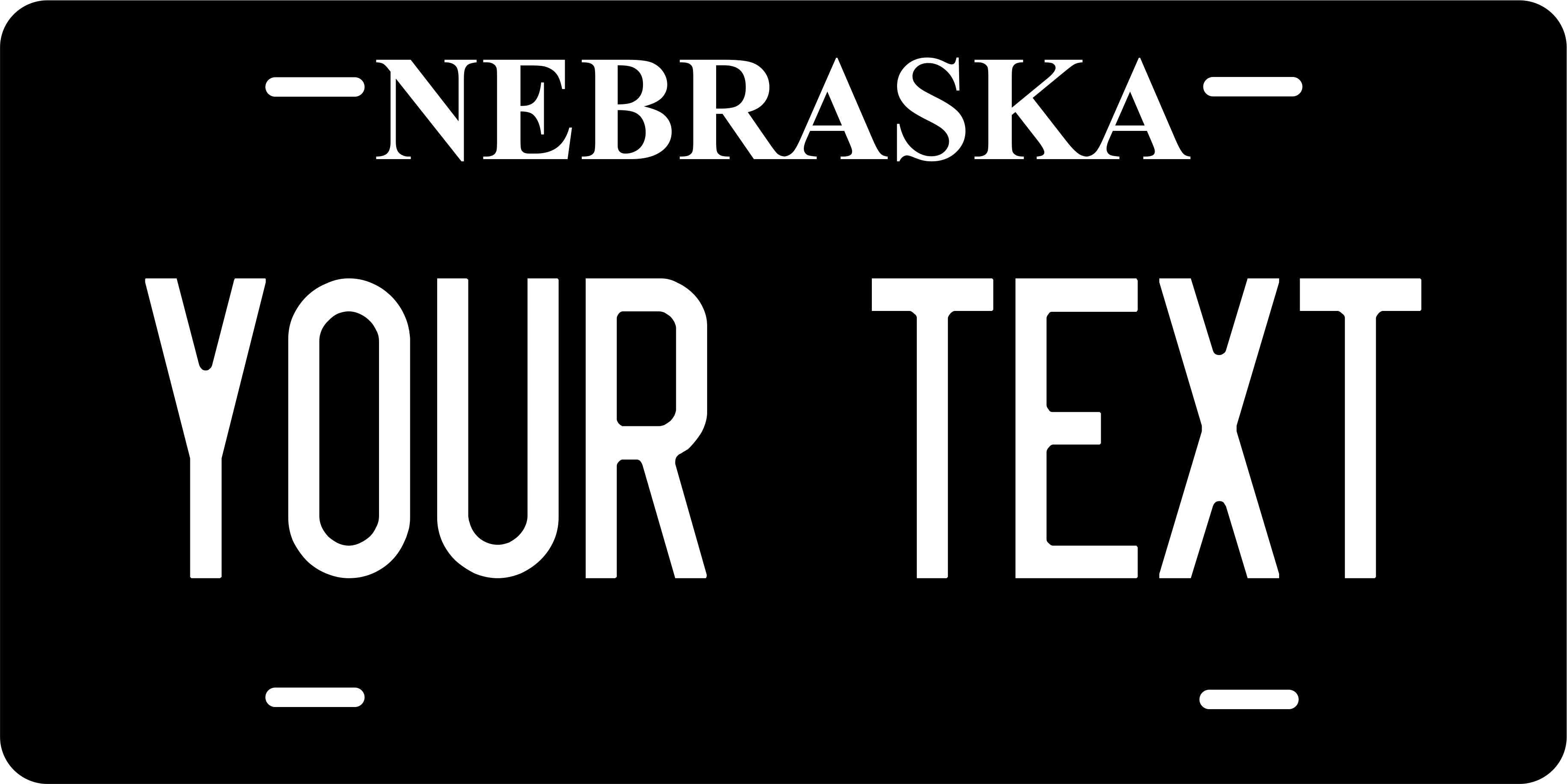 Nebraska Black White License Plate Personalized Novelty Fun Car Bike Motorcycle