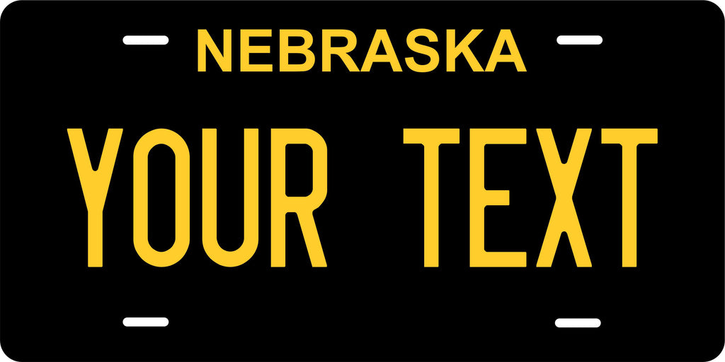 Nebraska Black Yellow License Plate Personalized Novelty Fun Car Bike Motorcycle