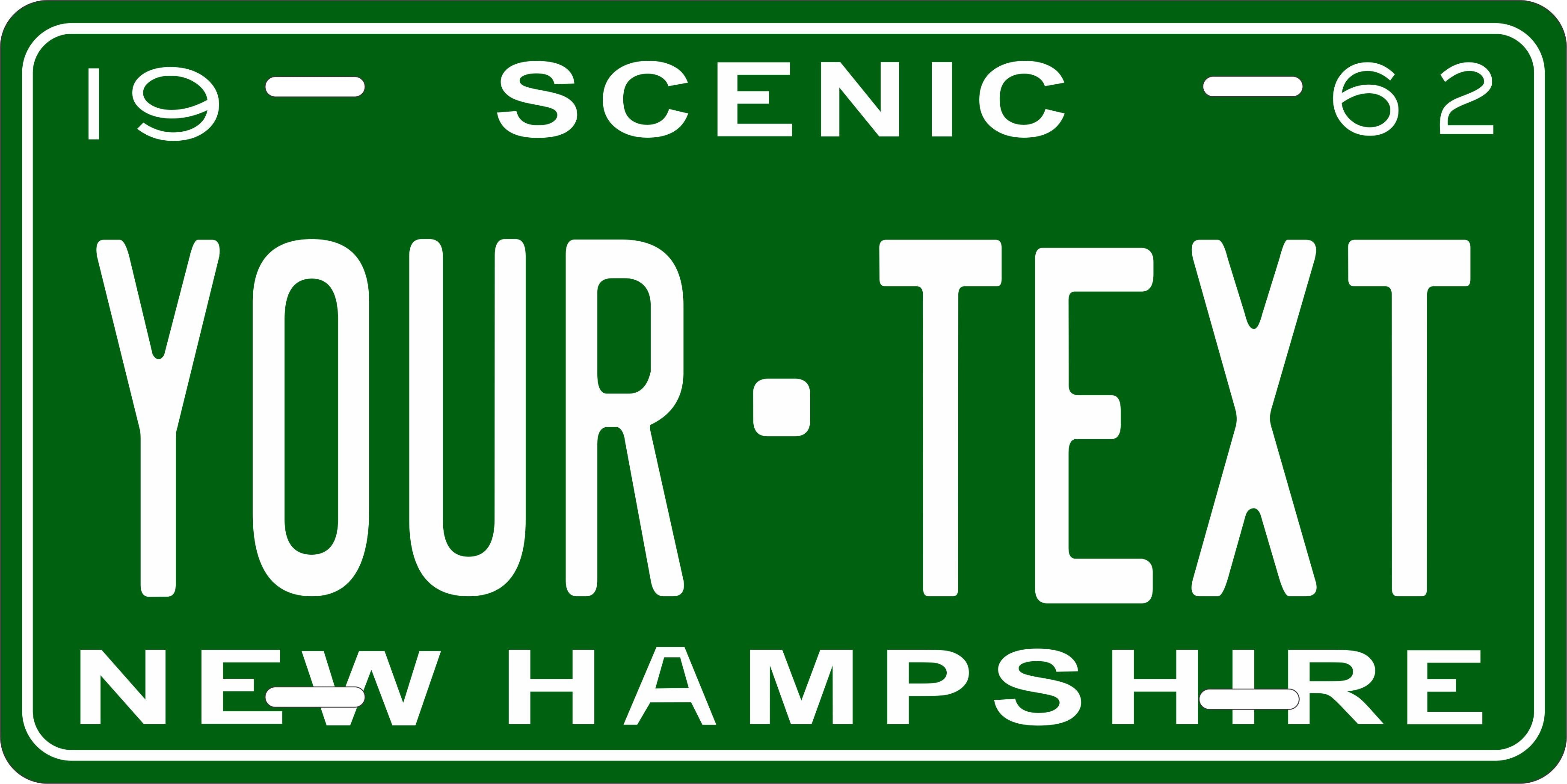 New Hampshire 1962 License Plate Yellow personalized Novelty Fun Car Bike Motorcycle