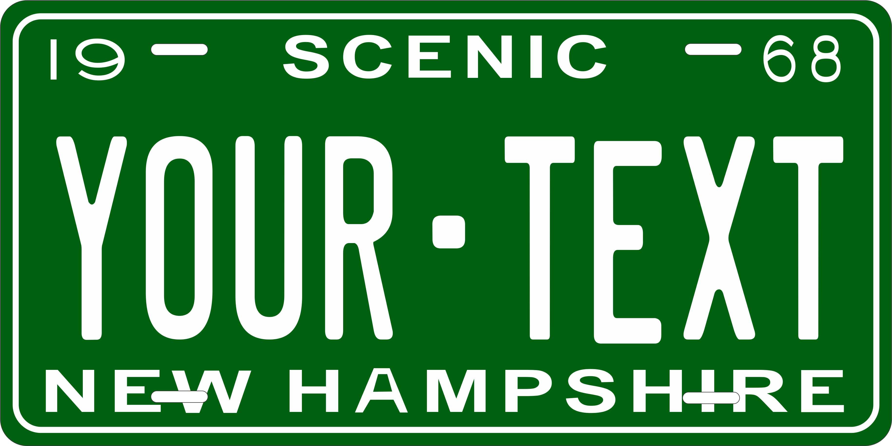 New Hampshire 1968 License Plate Yellow personalized Novelty Fun Car Bike Motorcycle
