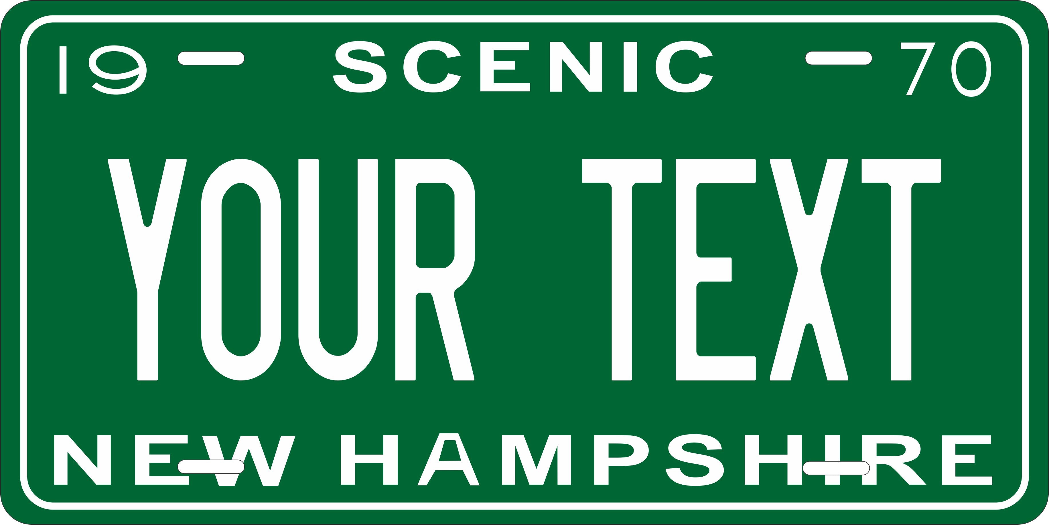 New Hampshire 1970 License Plate Yellow personalized Novelty Fun Car Bike Motorcycle