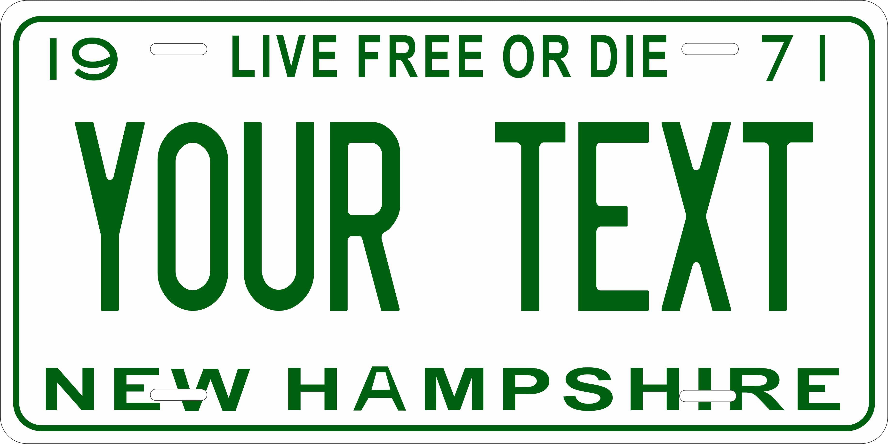 New Hampshire 1971 License Plate Yellow personalized Novelty Fun Car Bike Motorcycle