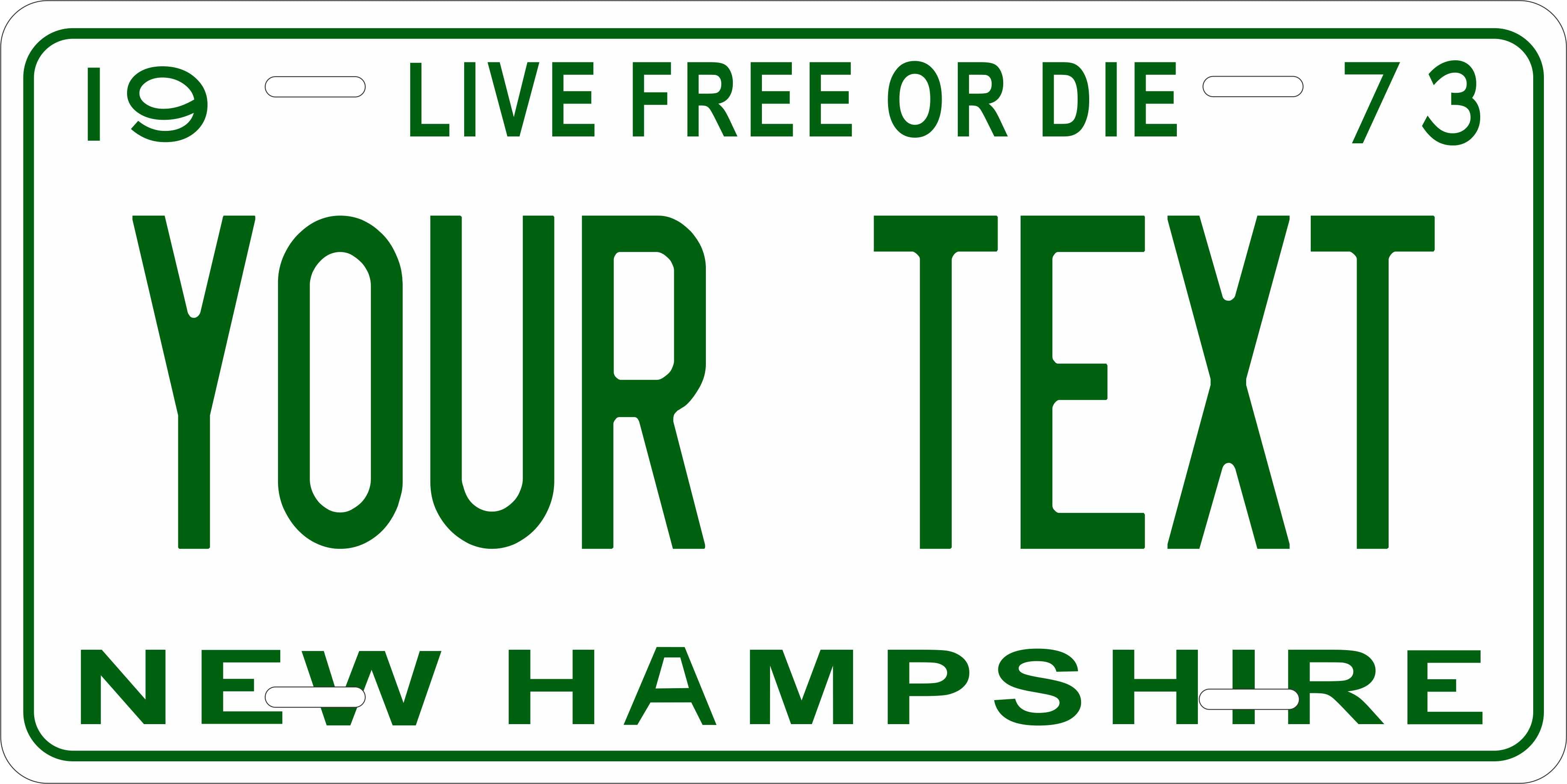 New Hampshire 1973 License Plate Yellow personalized Novelty Fun Car Bike Motorcycle