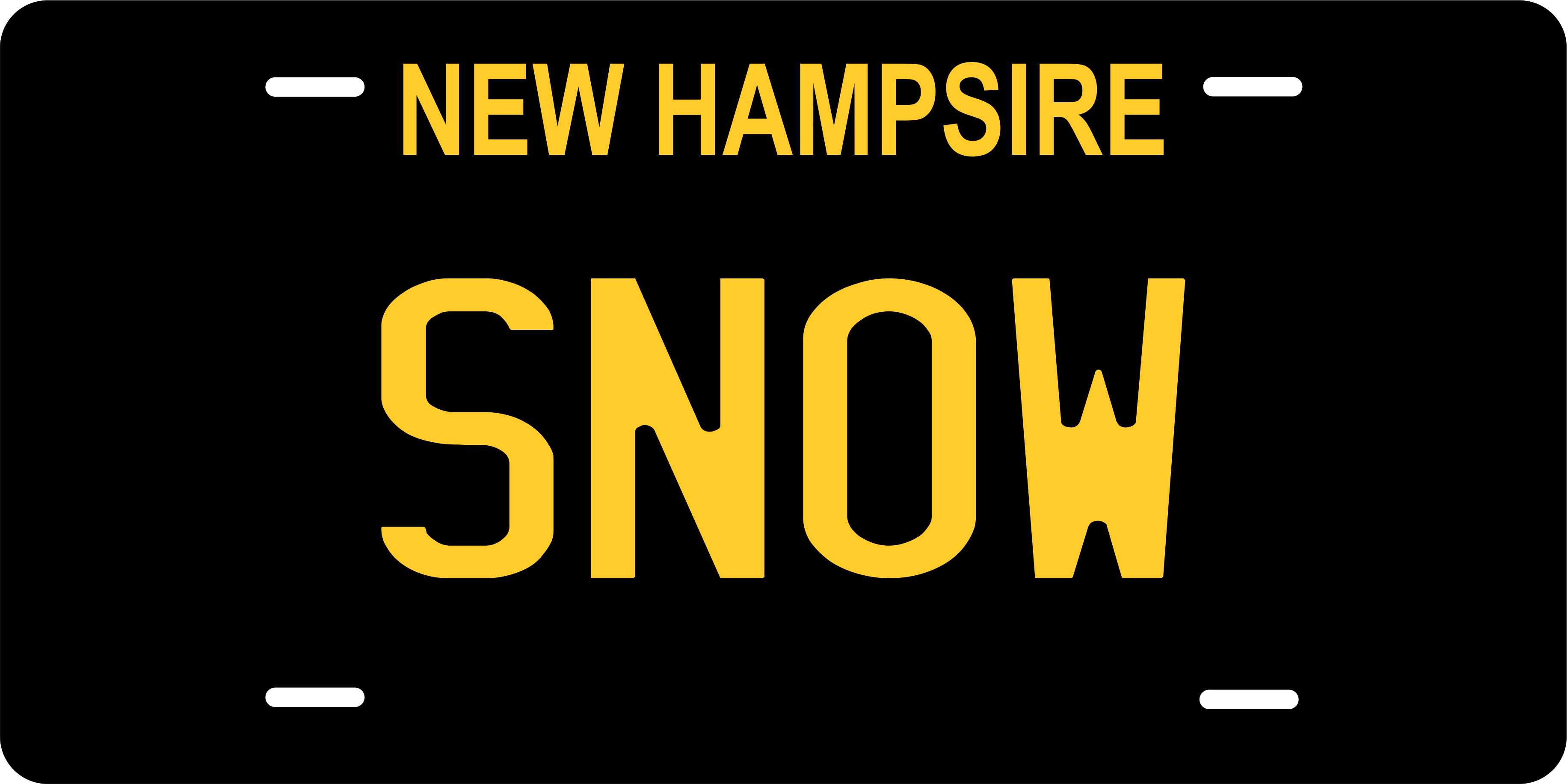 New Hampshire Black Yellow License Plate Yellow personalized Novelty Fun Car Bike Motorcycle