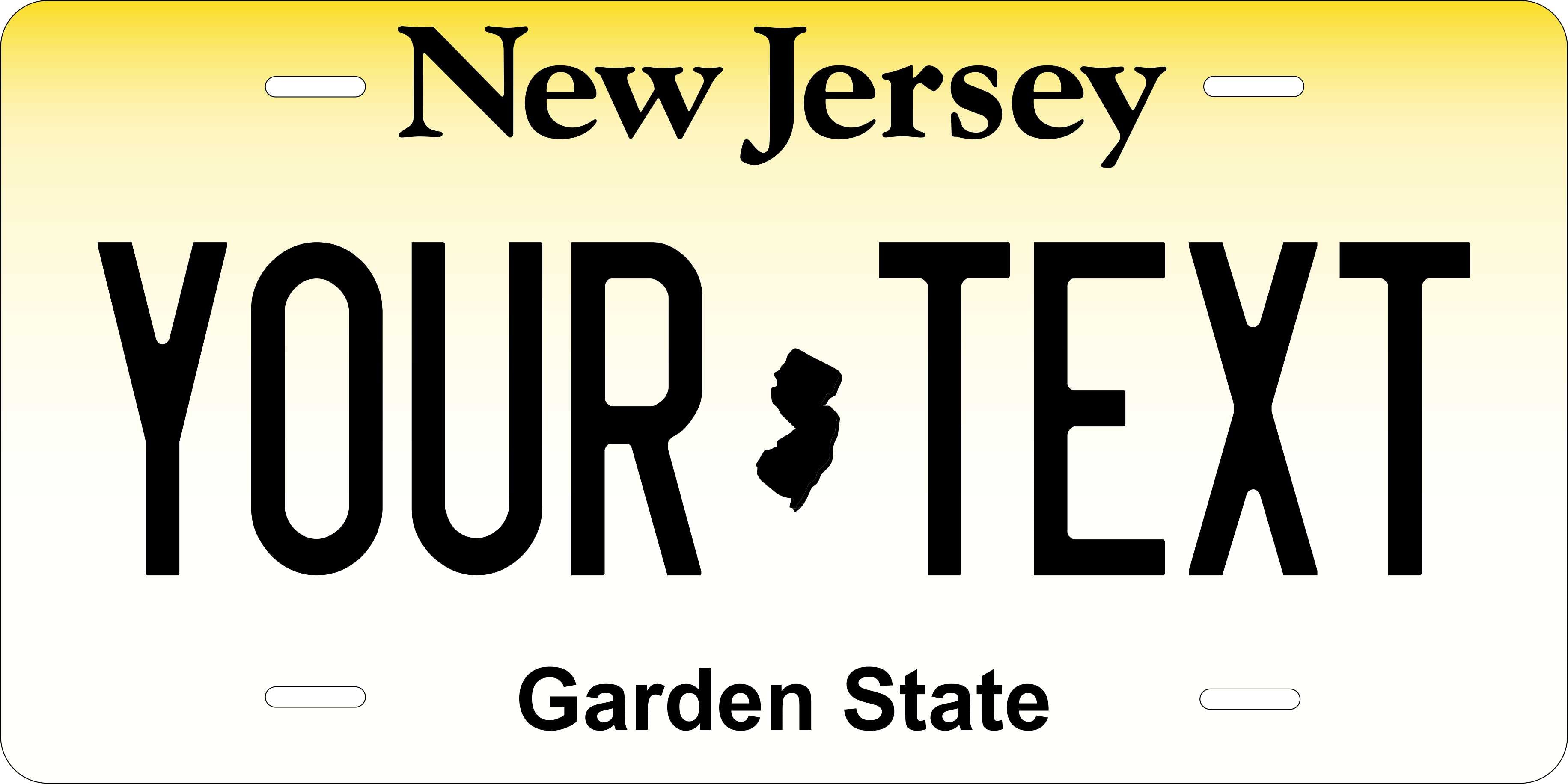 New Jersey 1991 version Yellow License Plate Custom Novelty Fun Car Bike Motorcycle