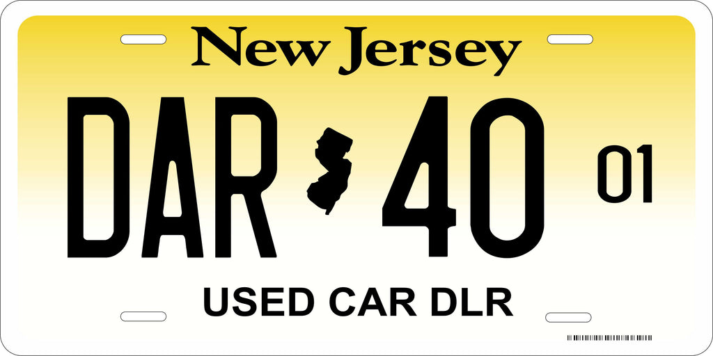 New Jersey Dealer License Plate personalized Novelty Fun Car