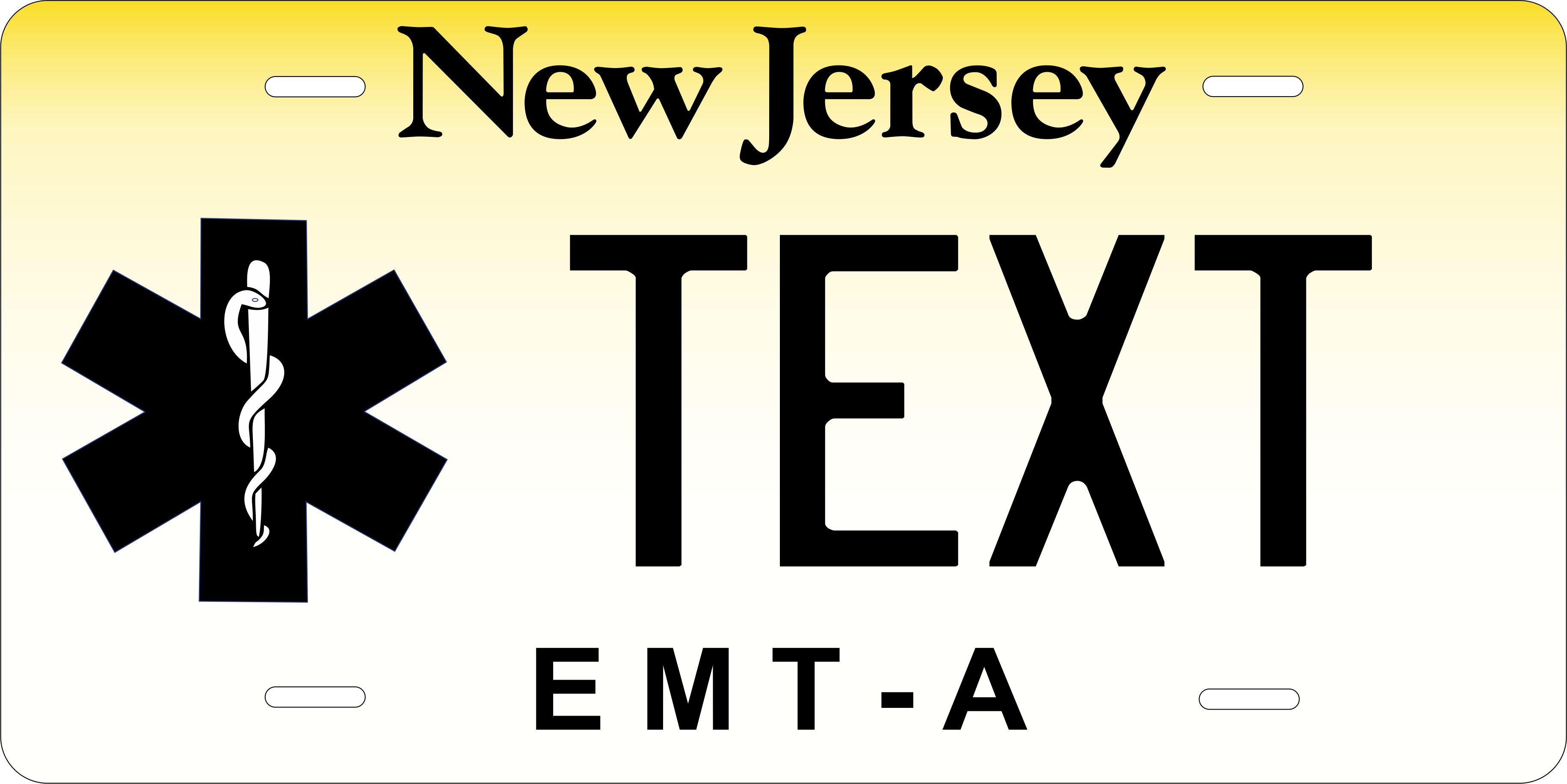 New Jersey EMT Military License Plate personalized Novelty Fun Car Bike Motorcycle