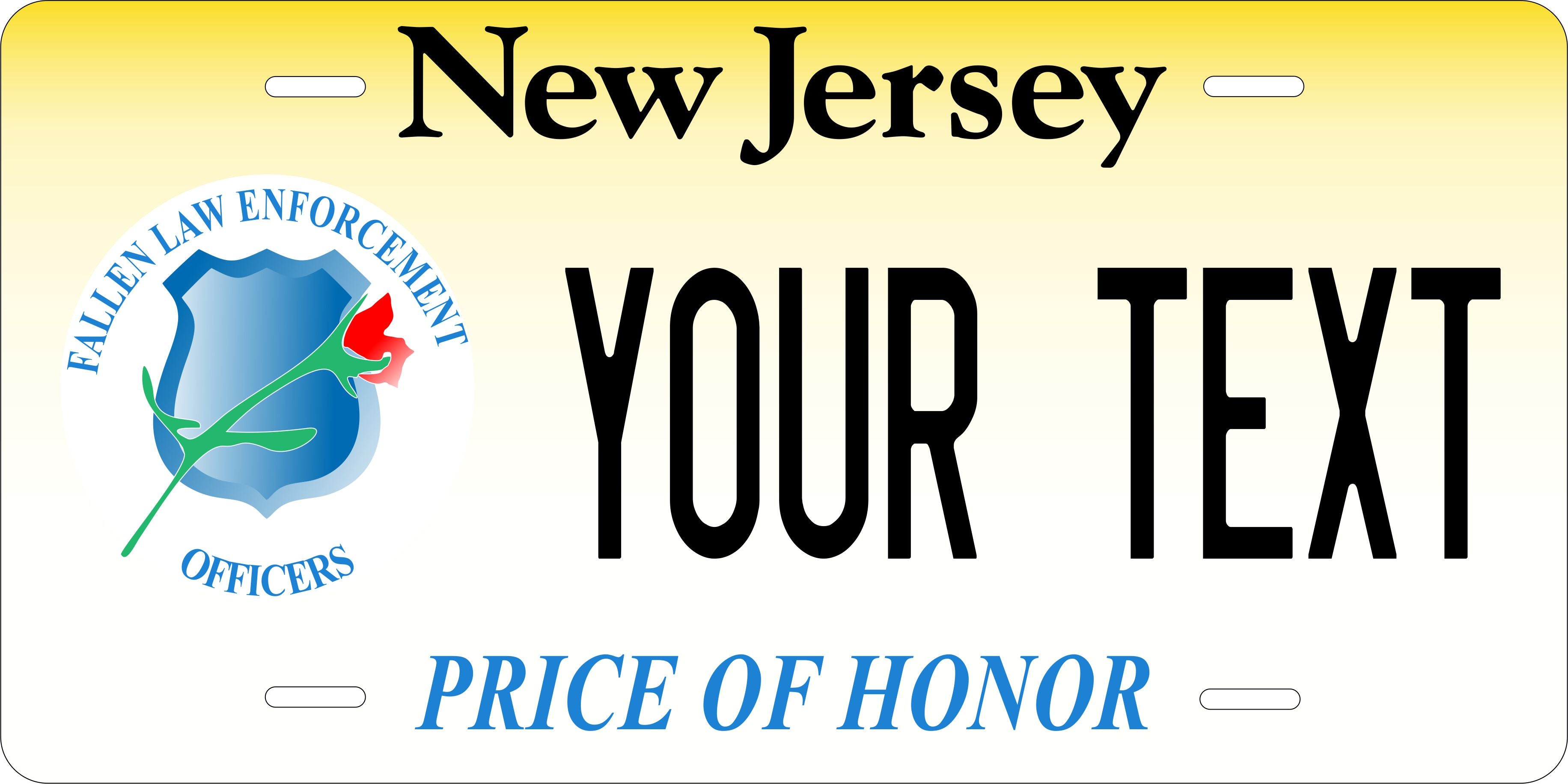 New Jersey 1991 Price of Honor License Plate Personalized Novelty Fun Car Bike Motorcycle