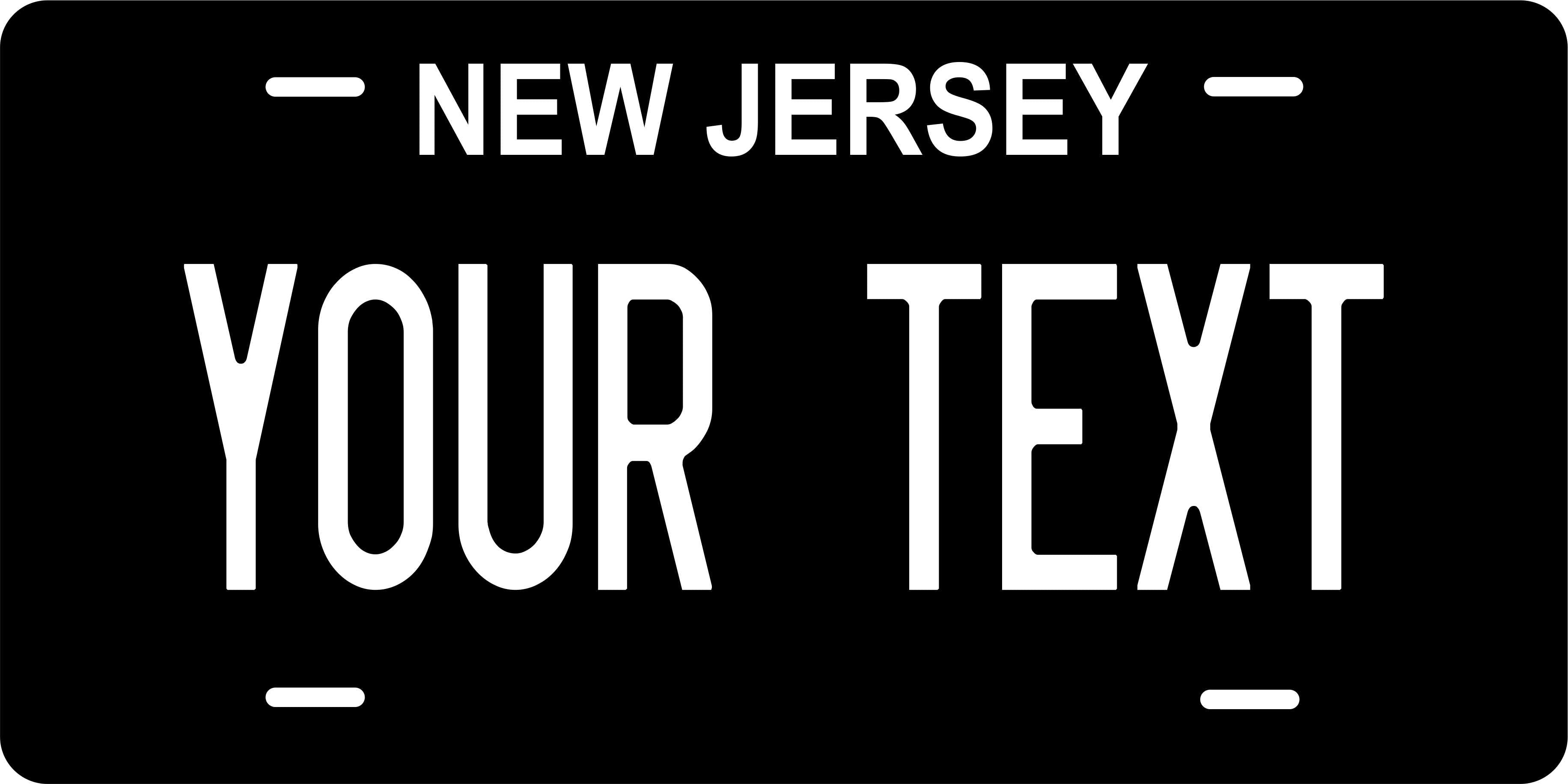New Jersey Black White License Plate Personalized Novelty Fun Car Bike Motorcycle