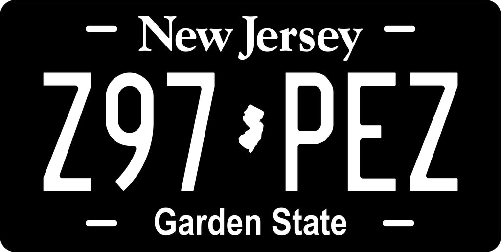 New Jersey Black and White License Plate Custom Novelty Fun Car Bike Motorcycle