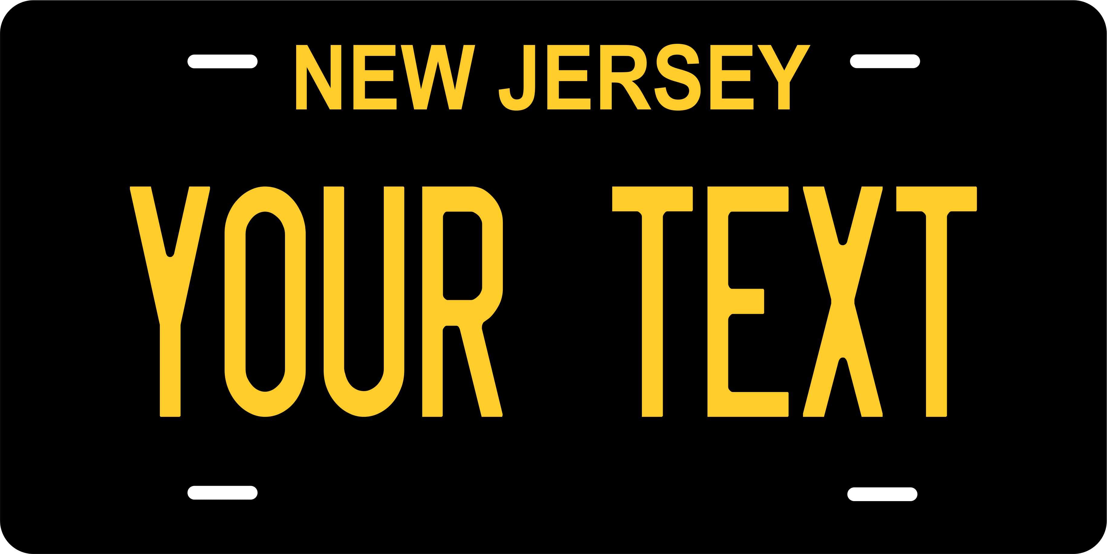 New Jersey Black Yellow License Plate Personalized Novelty Fun Car Bike Motorcycle