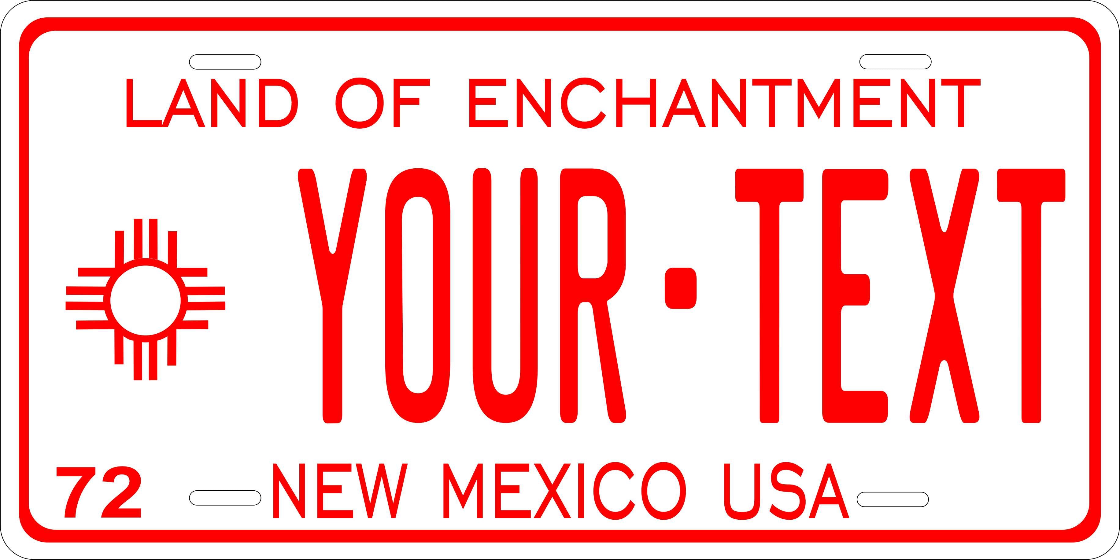New Mexico State 1972 License Plate Personalized Novelty Fun Car Bike Motorcycle
