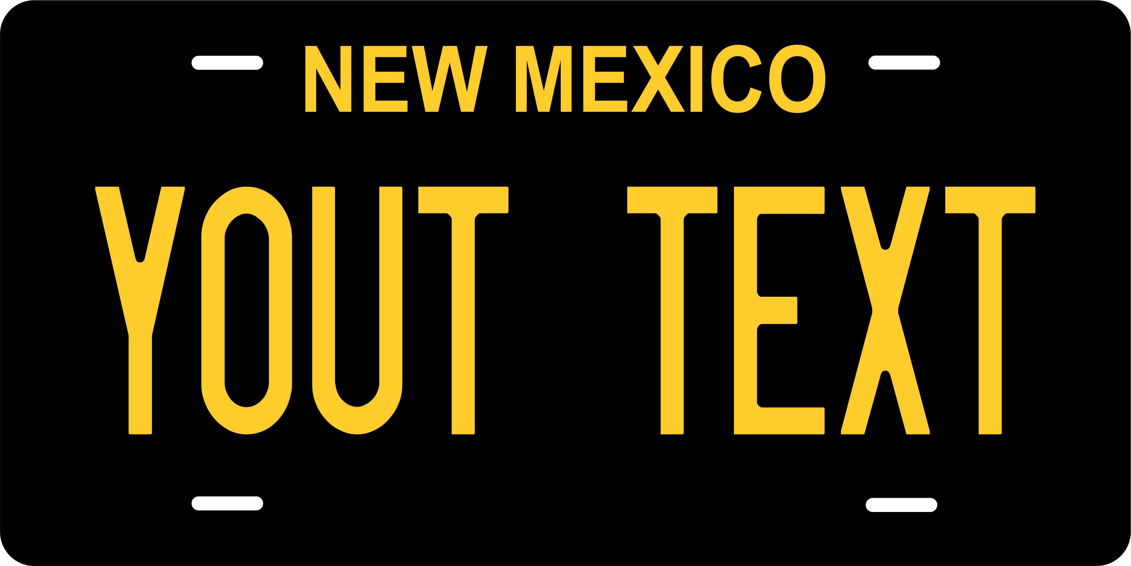 New Mexico State Black Yellow License Plate Personalized Novelty Fun Car Bike Motorcycle
