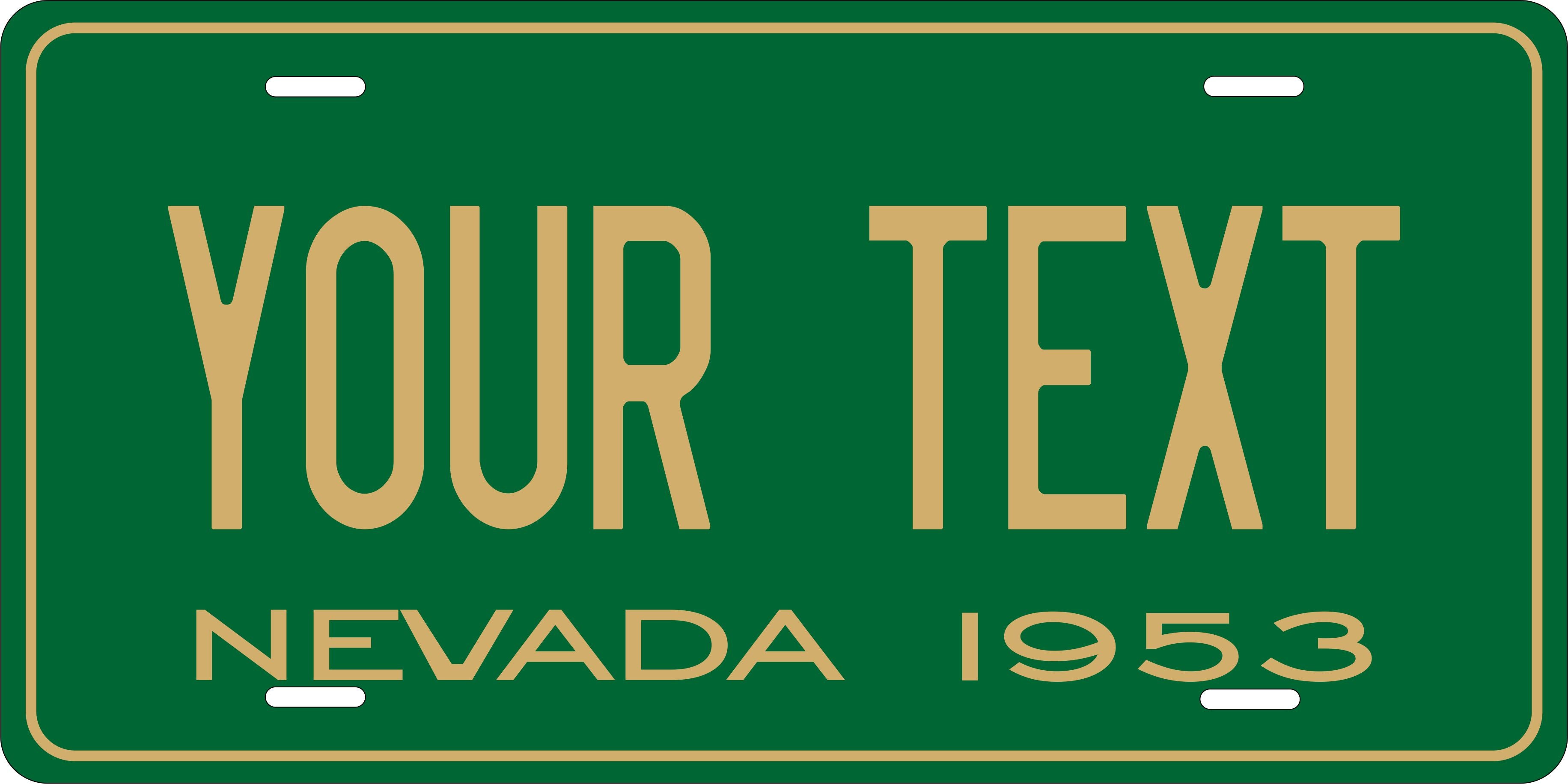 Nevada 1953 License Plate Yellow personalized Novelty Fun Car Bike Motorcycle