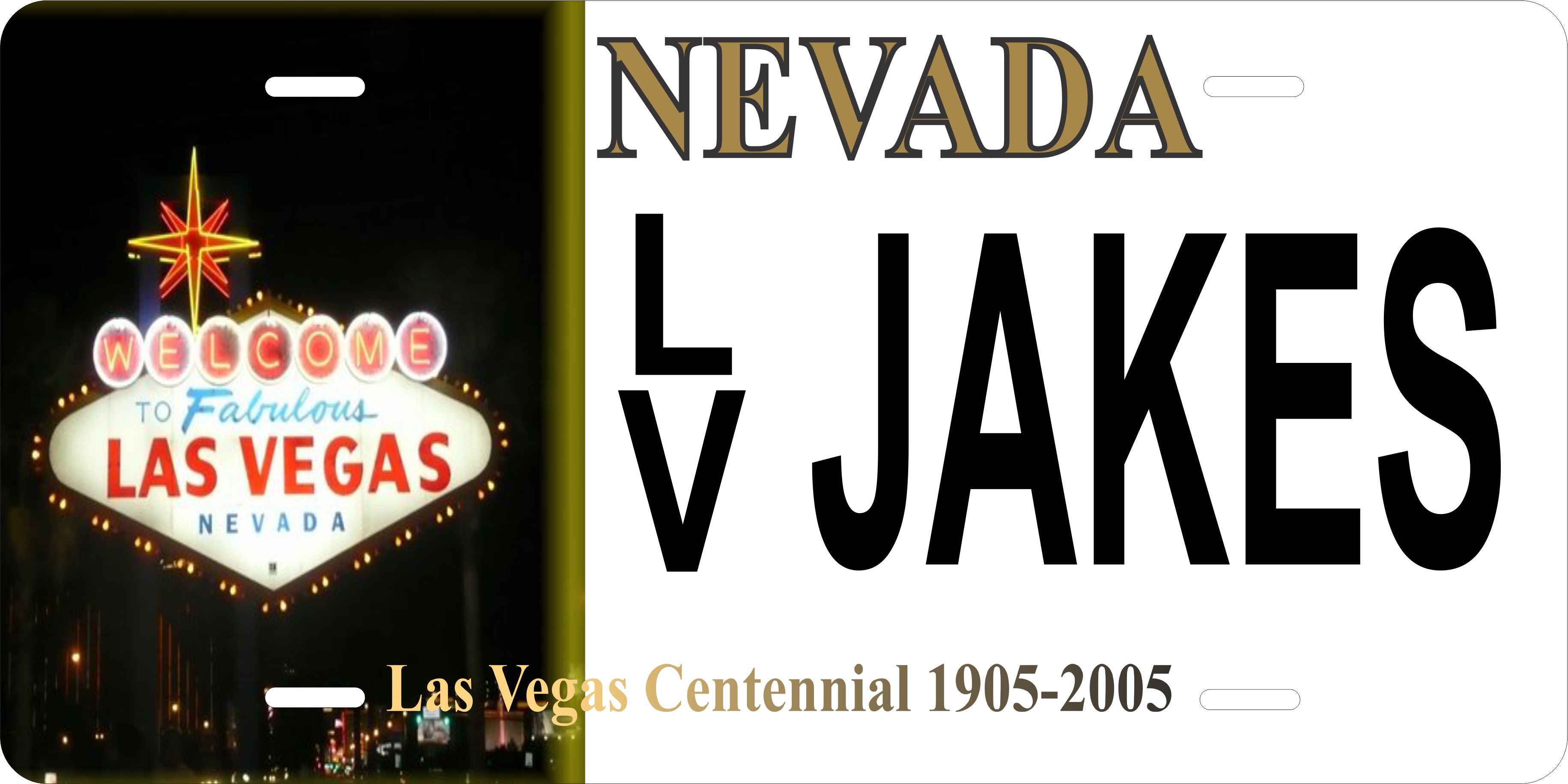 Nevada Las Vegas Centennial City License Plate Personalized Novelty Fun Car Bike Motorcycle