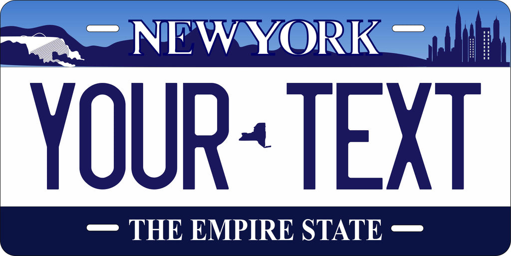 New York Blue and White License Plate Custom Novelty Fun Car Bike Motorcycle