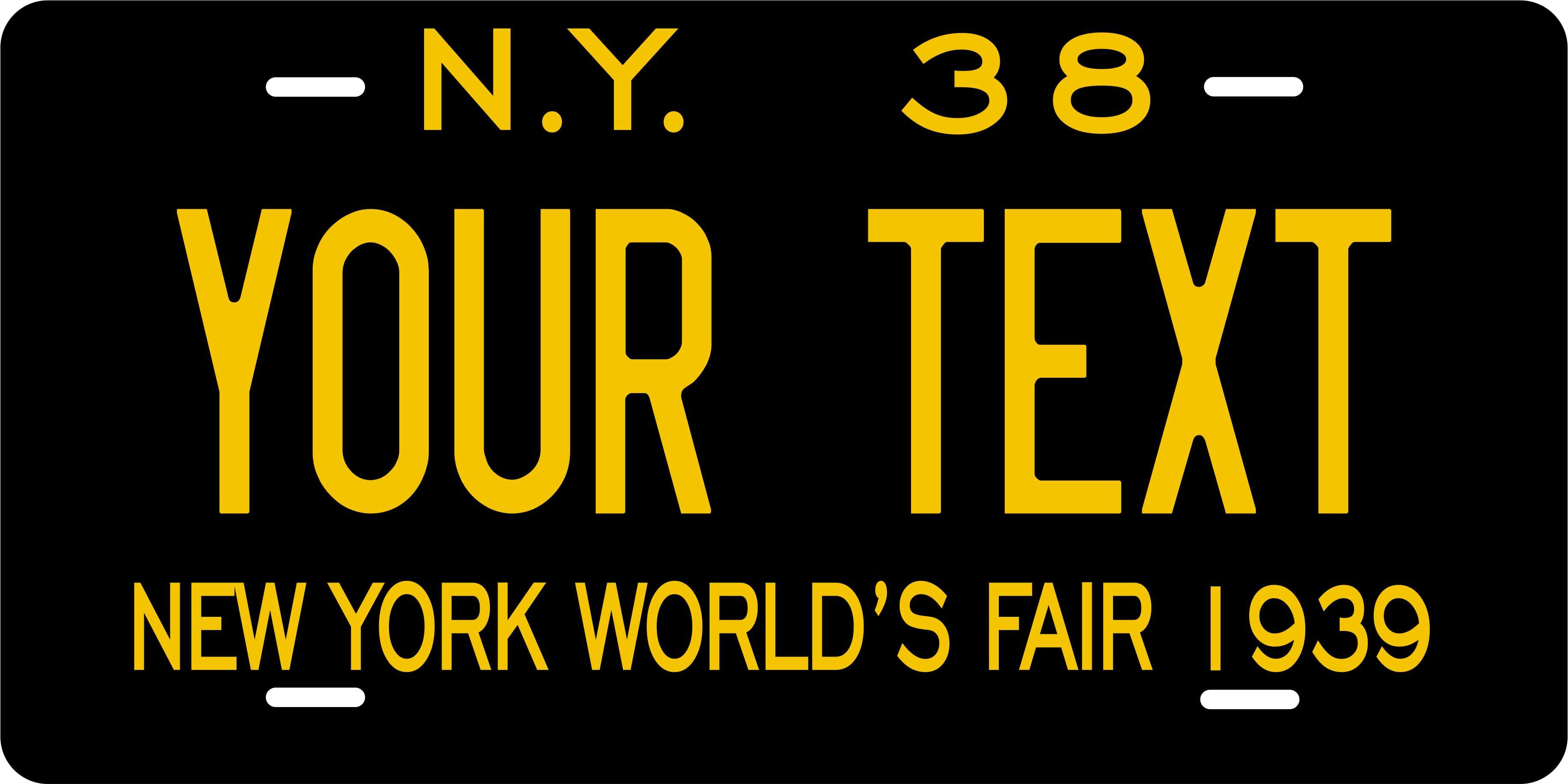 New York 1938 License Plate Personalized Novelty Fun Car Bike Motorcycle