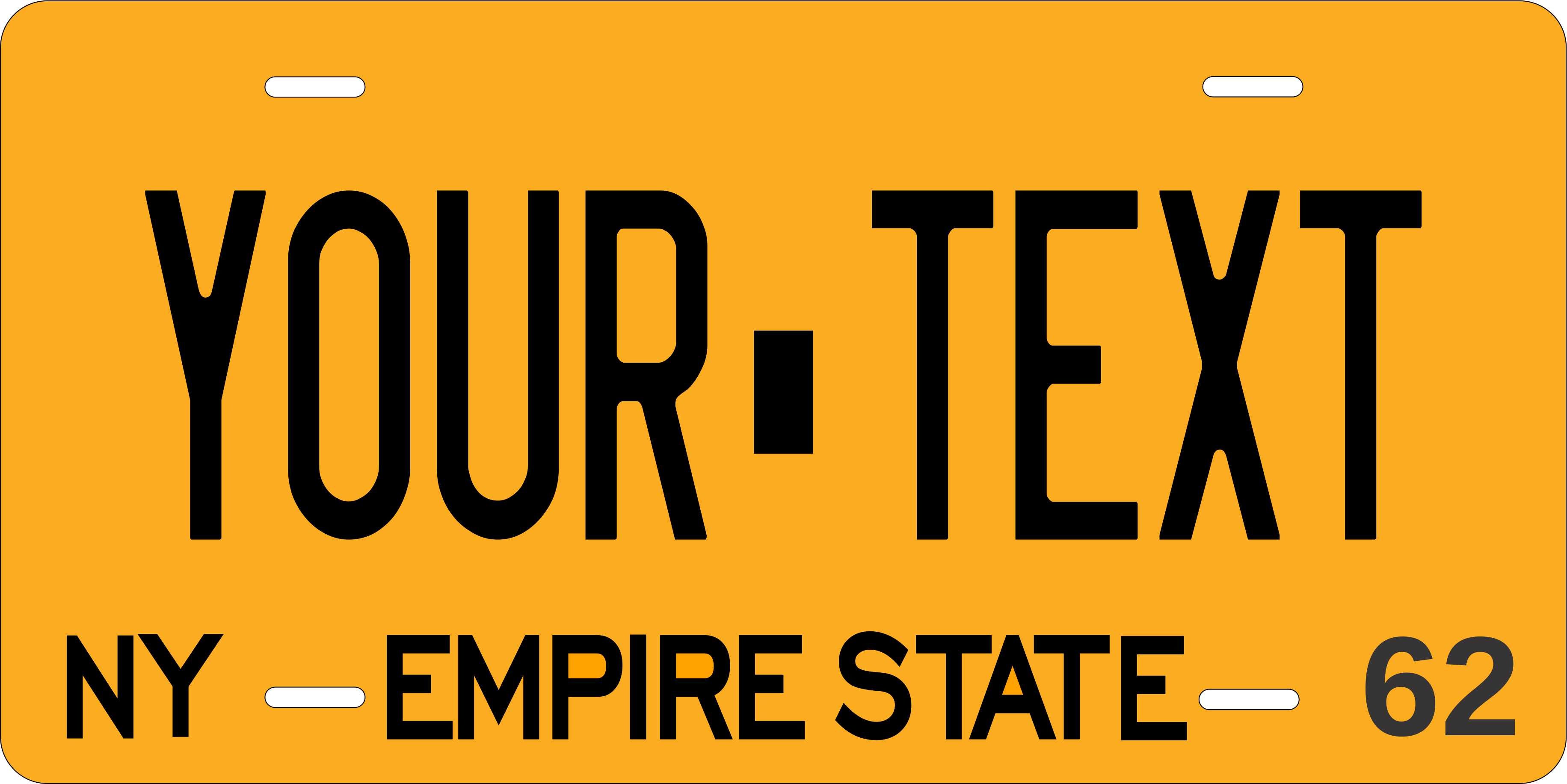 New York 1962 License Plate Personalized Novelty Fun Car Bike Motorcycle