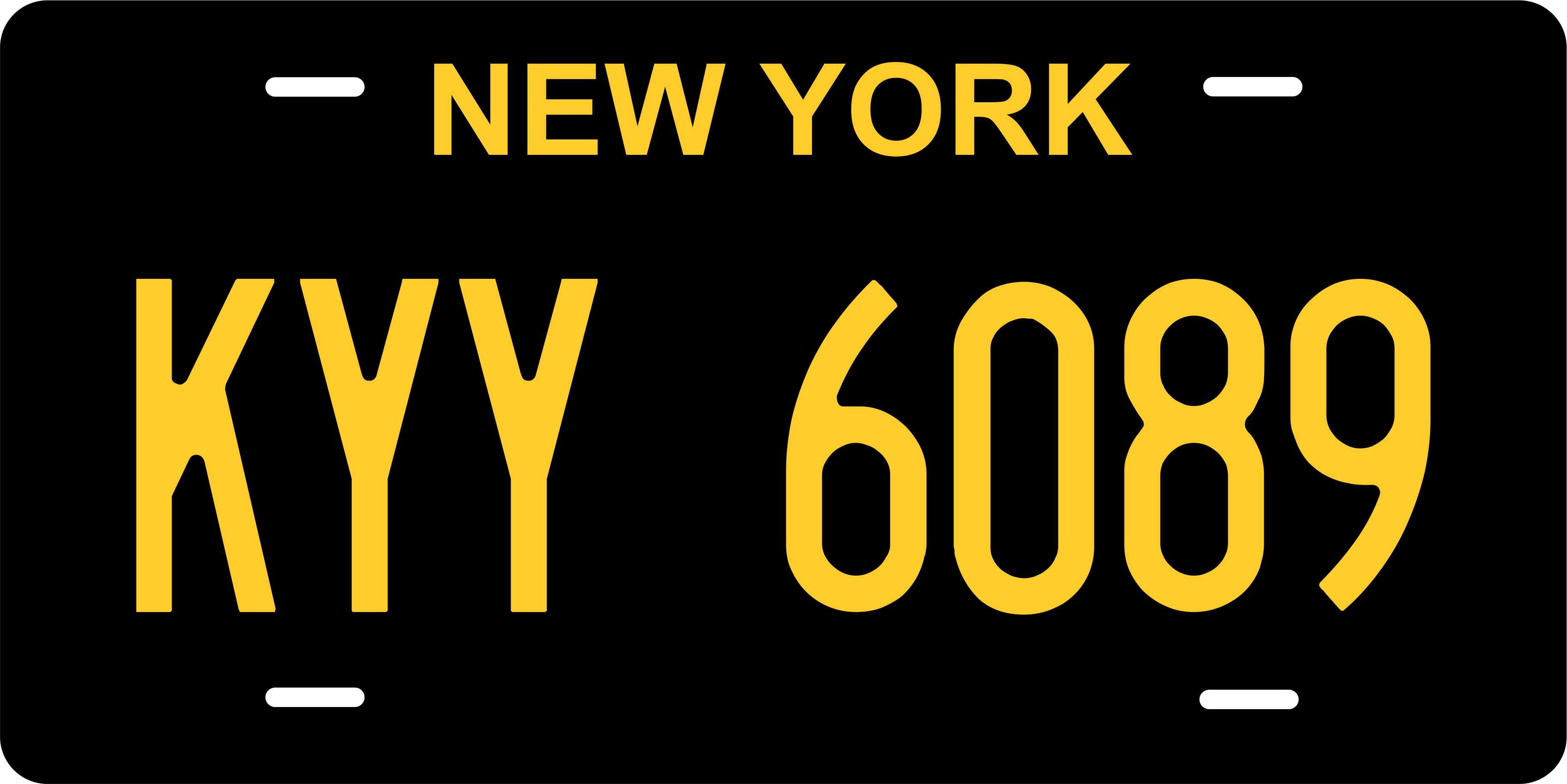 New York Black Yellow License Plate Personalized Novelty Fun Car Bike Motorcycle