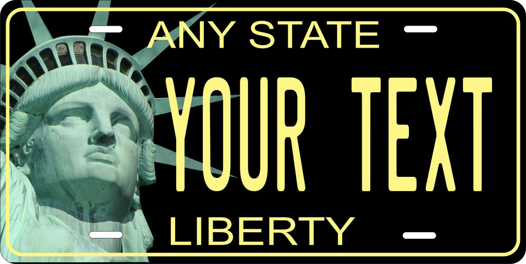 New York Liberty Black License Plate Personalized Novelty Fun Car Bike Motorcycle