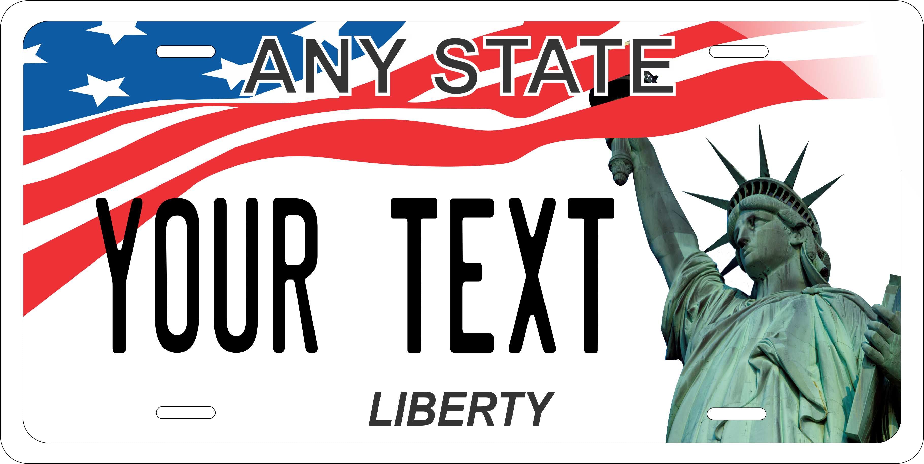 New York Liberty White License Plate Personalized Novelty Fun Car Bike Motorcycle