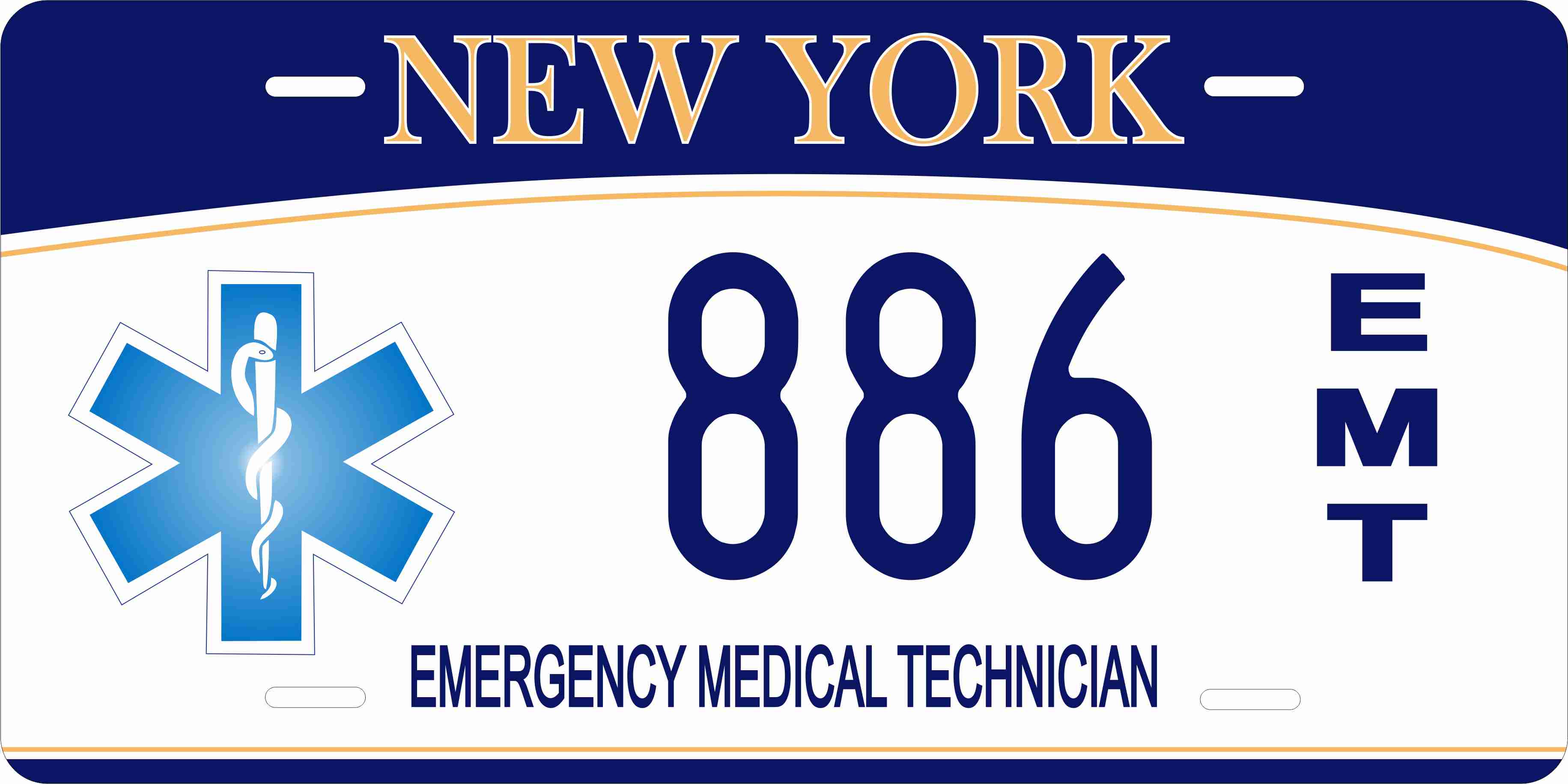 New York EMT Blue License Plate Personalized Novelty Fun Car Bike Motorcycle