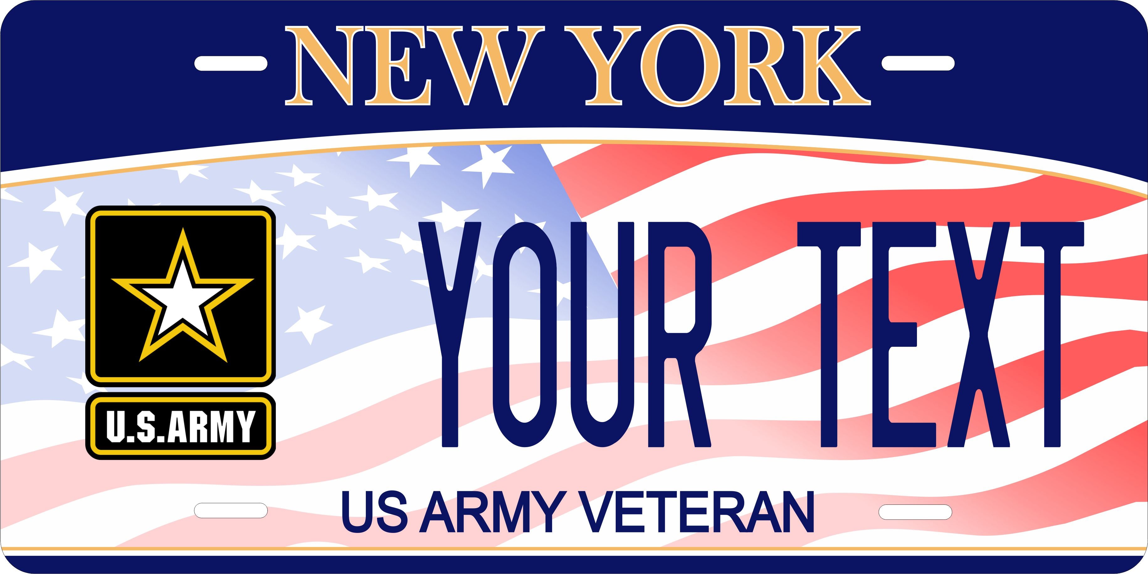 New York Army Veteran Military License Plate personalized Novelty Fun Car Bike Motorcycle