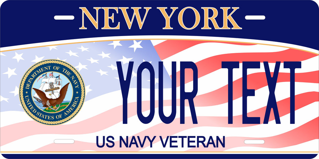 New York Navy eteran Military License Plate personalized Novelty Fun Car Bike Motorcycle