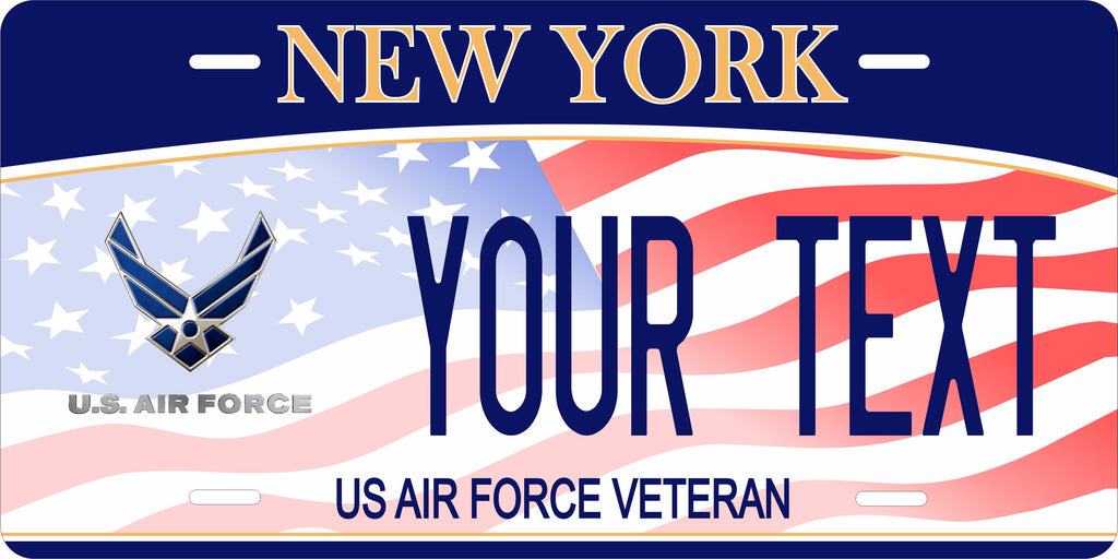 New York Air Force Veteran Military License Plate personalized Novelty Fun Car Bike Motorcycle