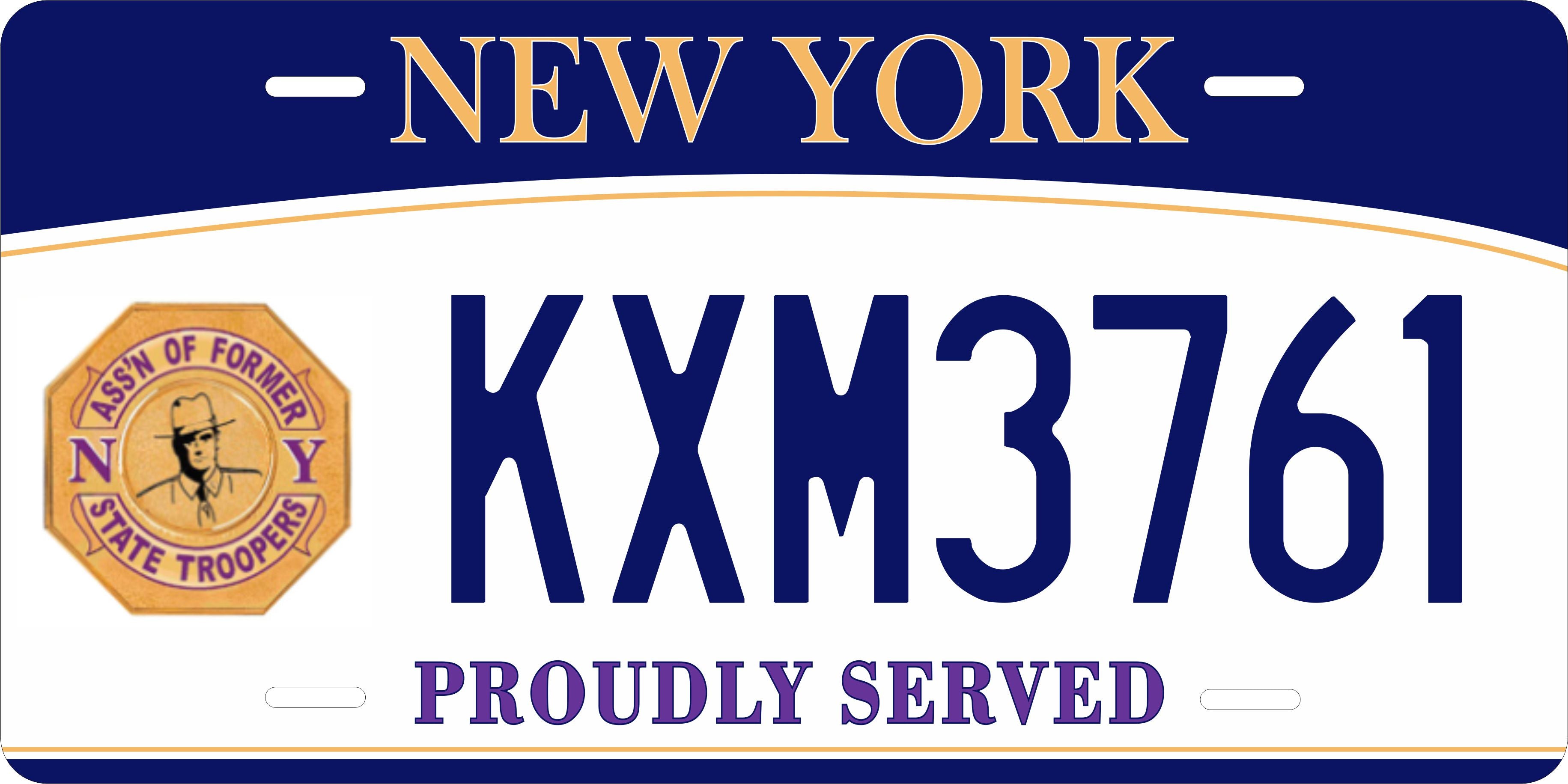 New York Proudly Served Military Association License Plate personalized Novelty Fun Car Bike Motorcycle