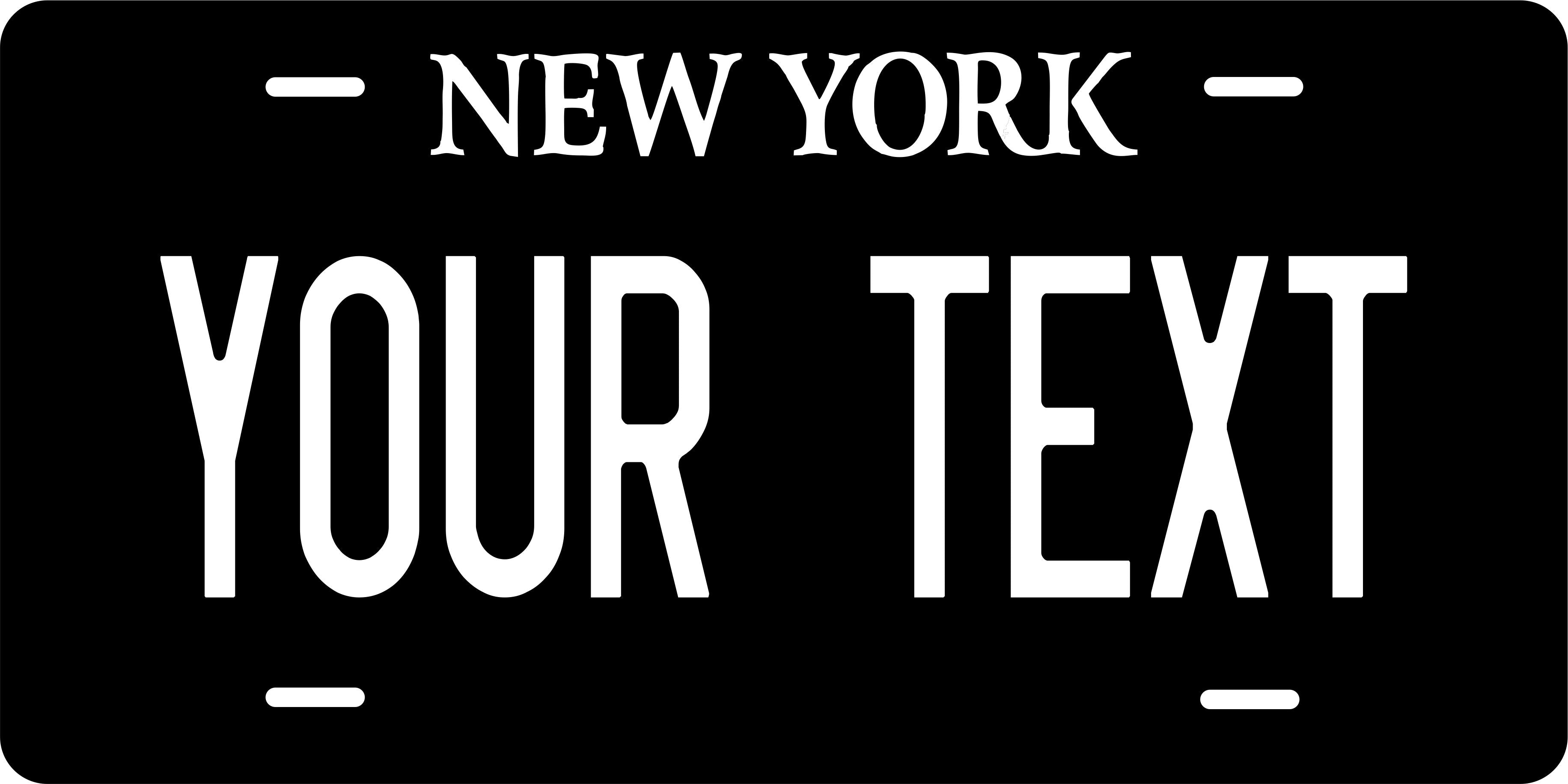 New York Black White License Plate Personalized Novelty Fun Car Bike Motorcycle