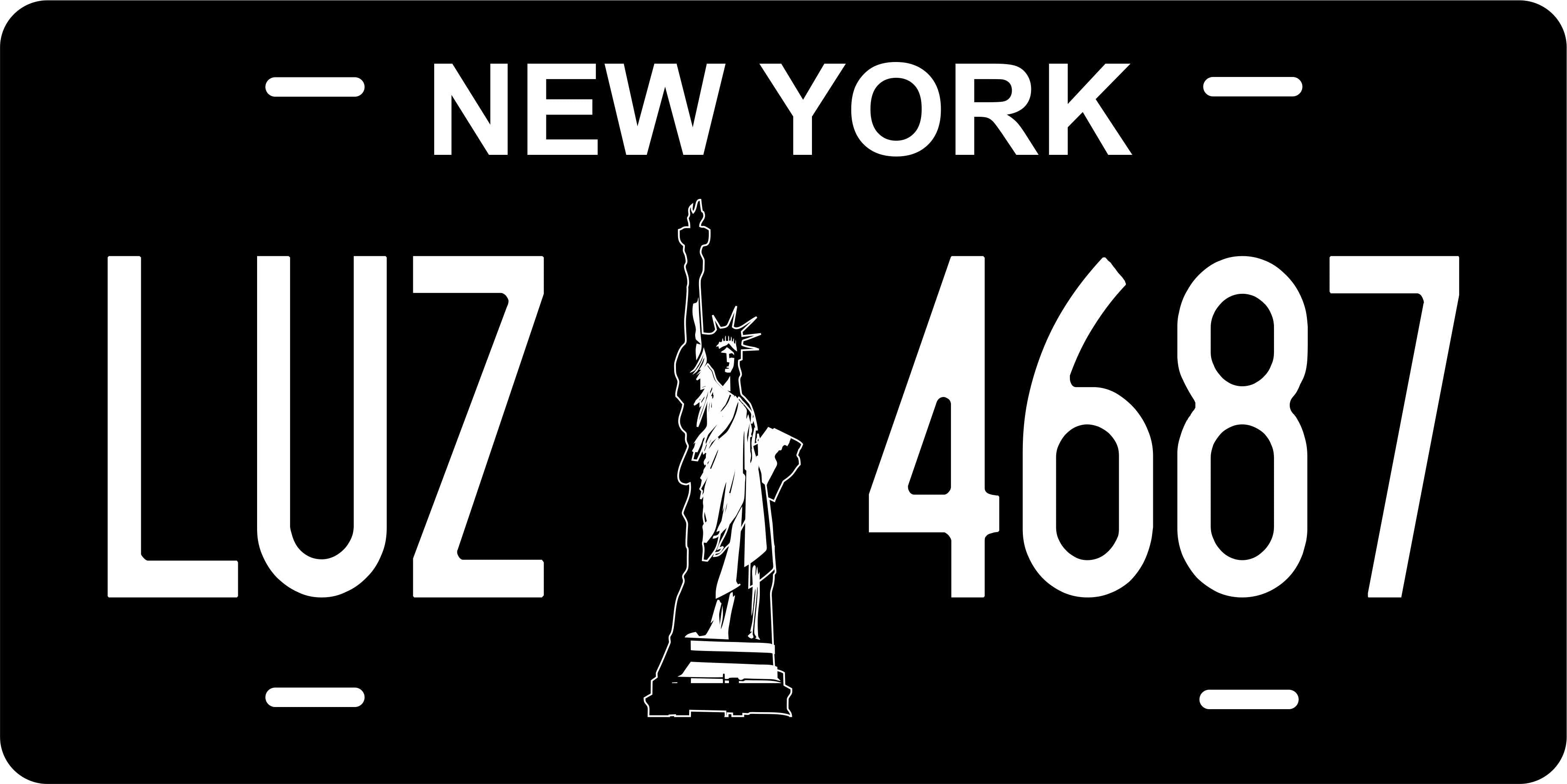 New York Black White Liberty License Plate Personalized Novelty Fun Car Bike Motorcycle