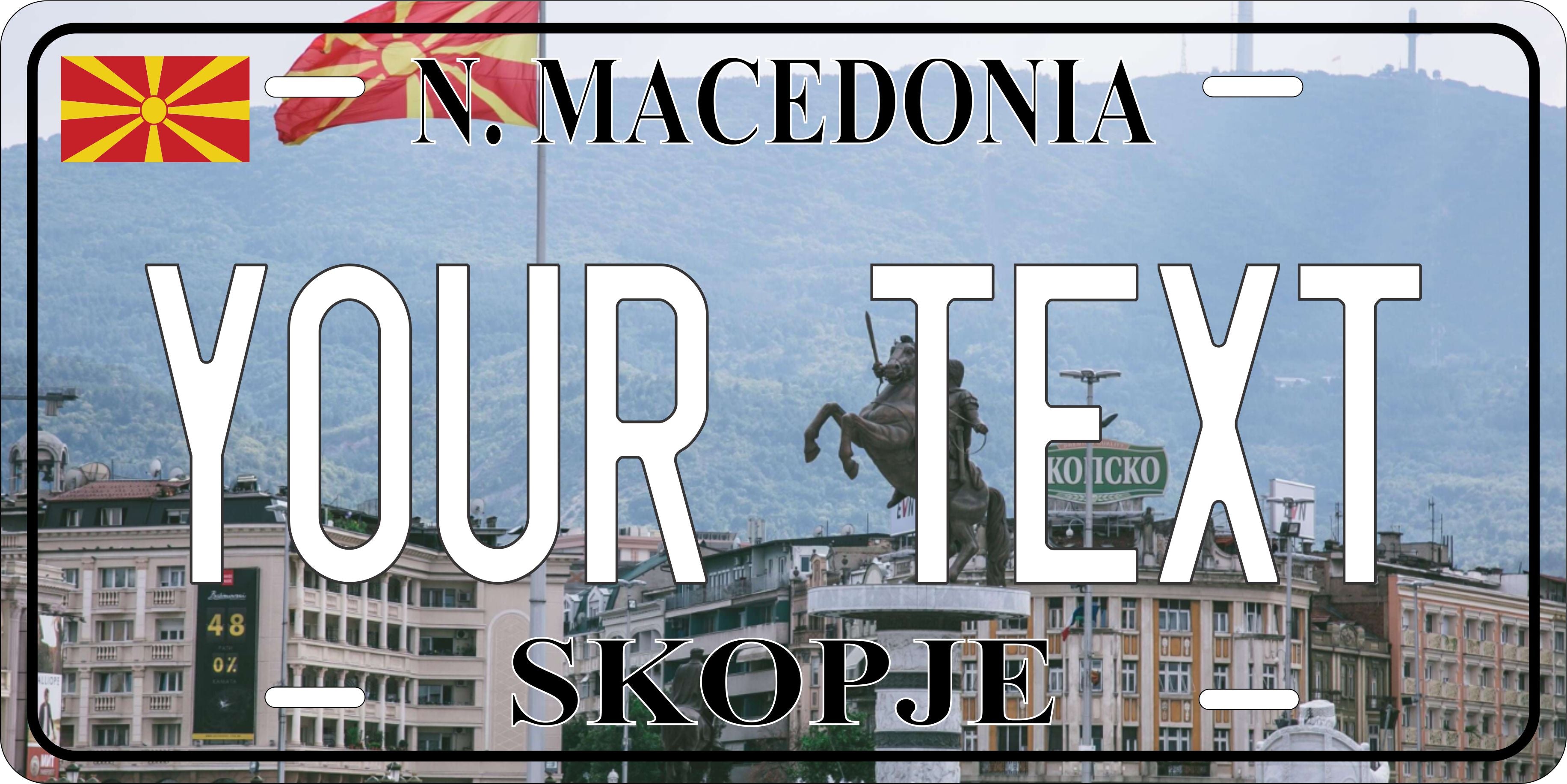 SKopje N Macedonia City License Plate personalized Novelty Fun Car Bike Motorcycle