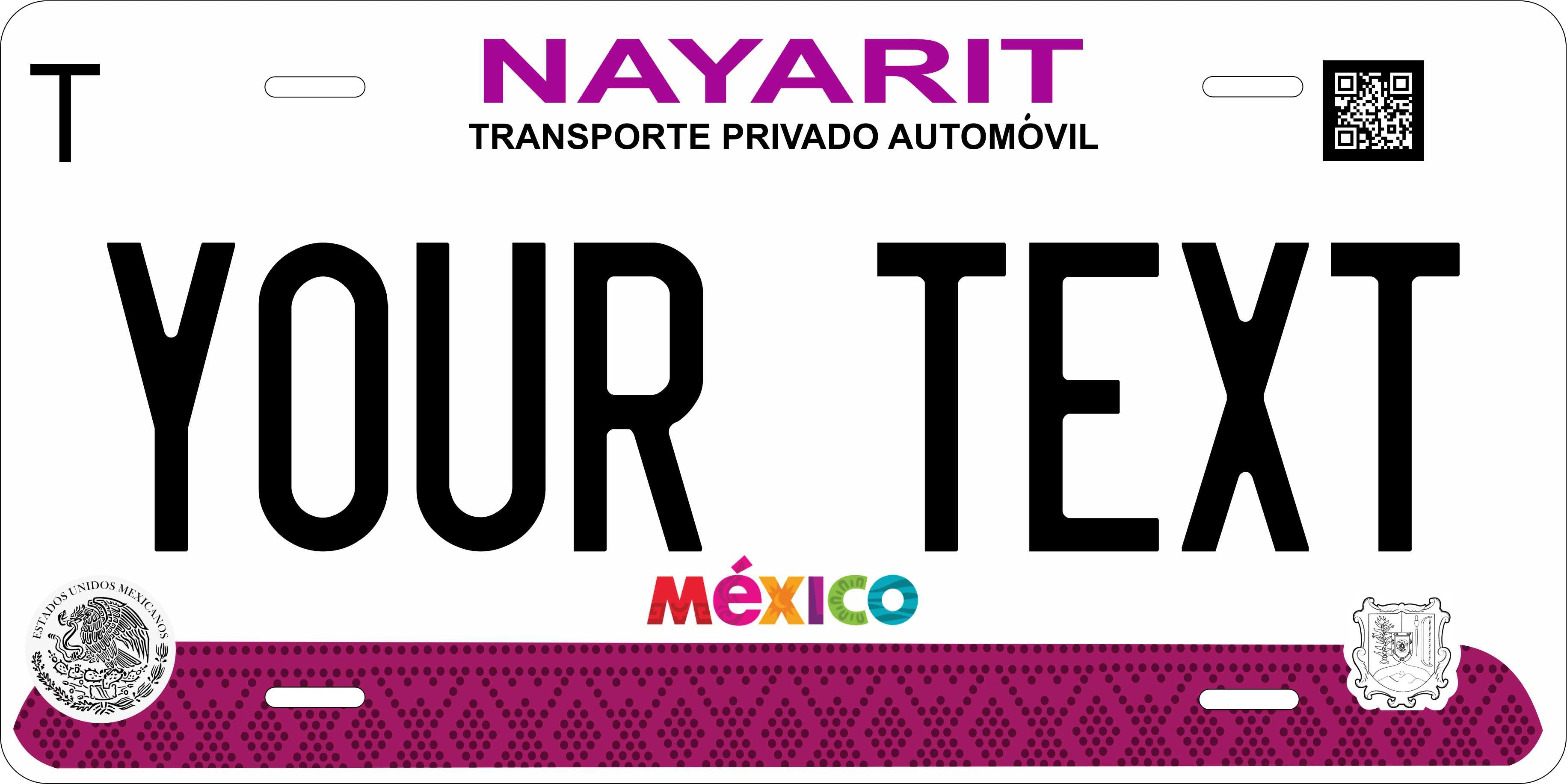 Nayarit 2017 Mexico CA License Plate Personalized Novelty Fun Car Bike Motorcycle