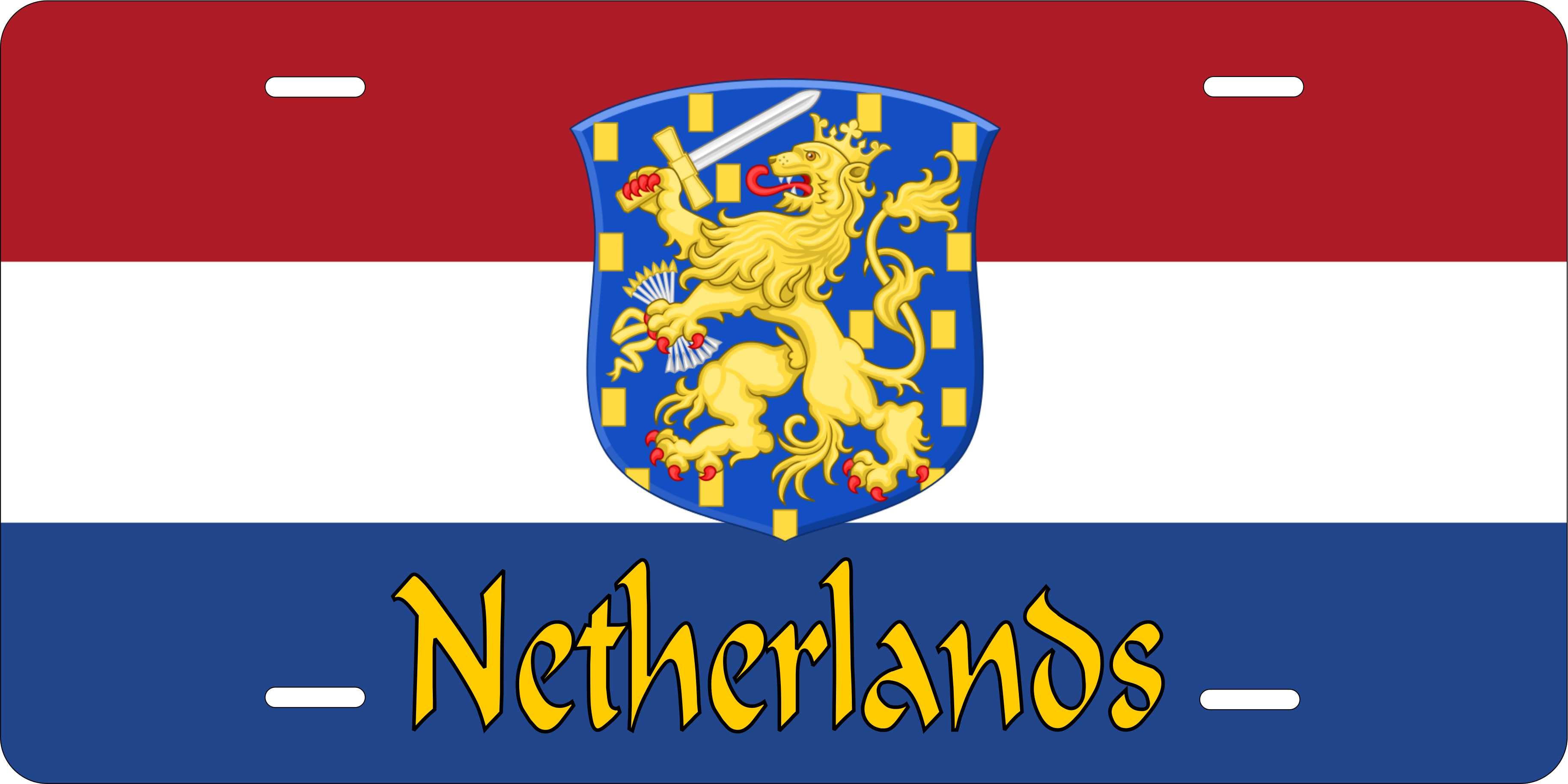 Netherlands Europe Flag License Plate personalized Novelty Fun Car Bike Motorcycle
