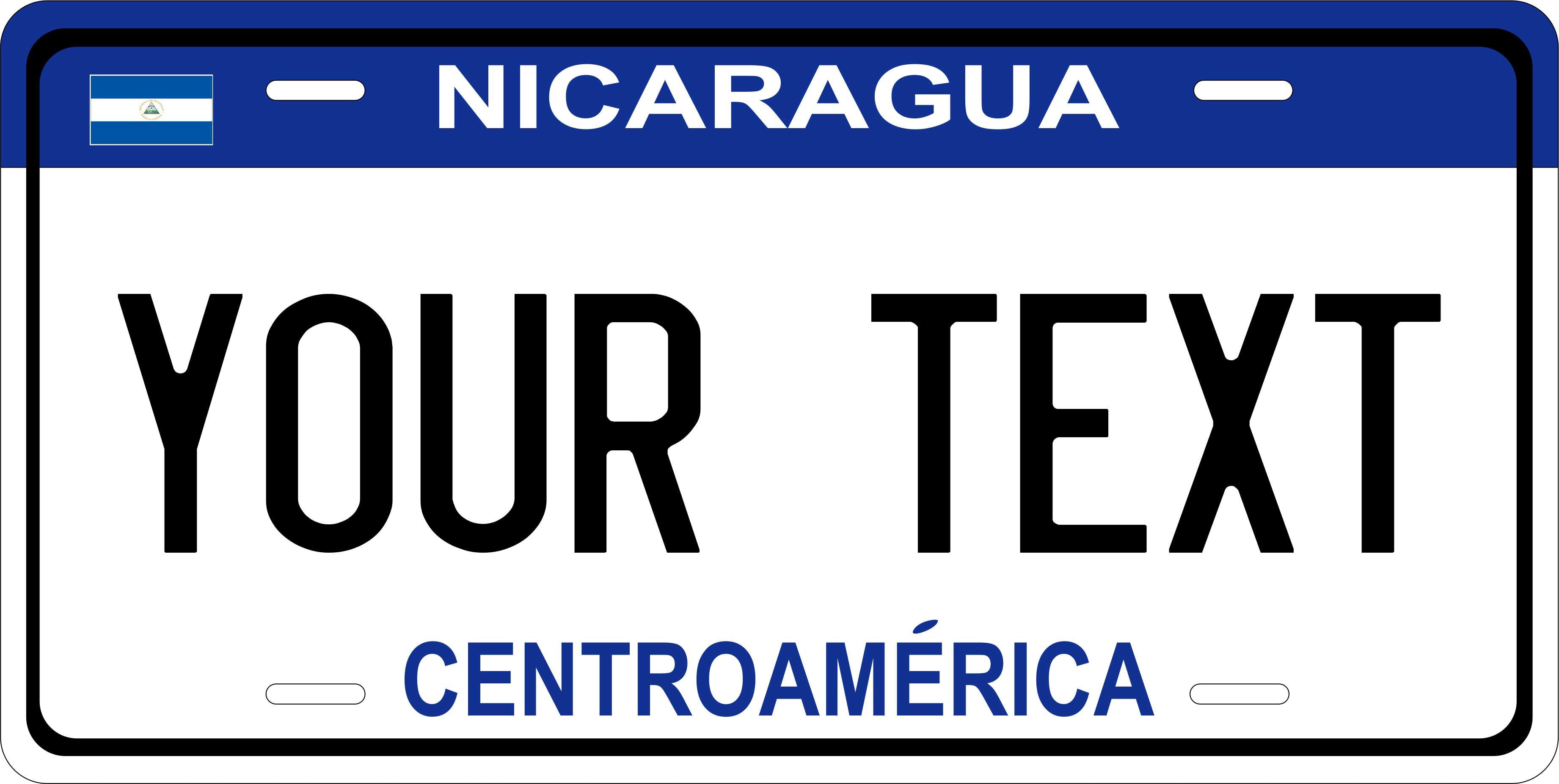 Nicaragua Blue CSA License Plate Custom Novelty Car Bike Motorcycle