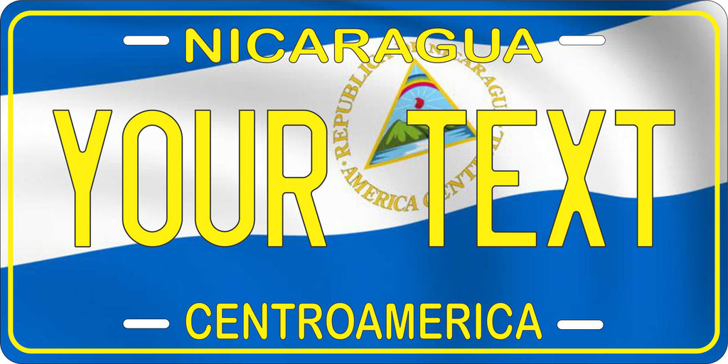 Nicaragua Flag Wave CSA License Plate Custom Novelty Car Bike Motorcycle