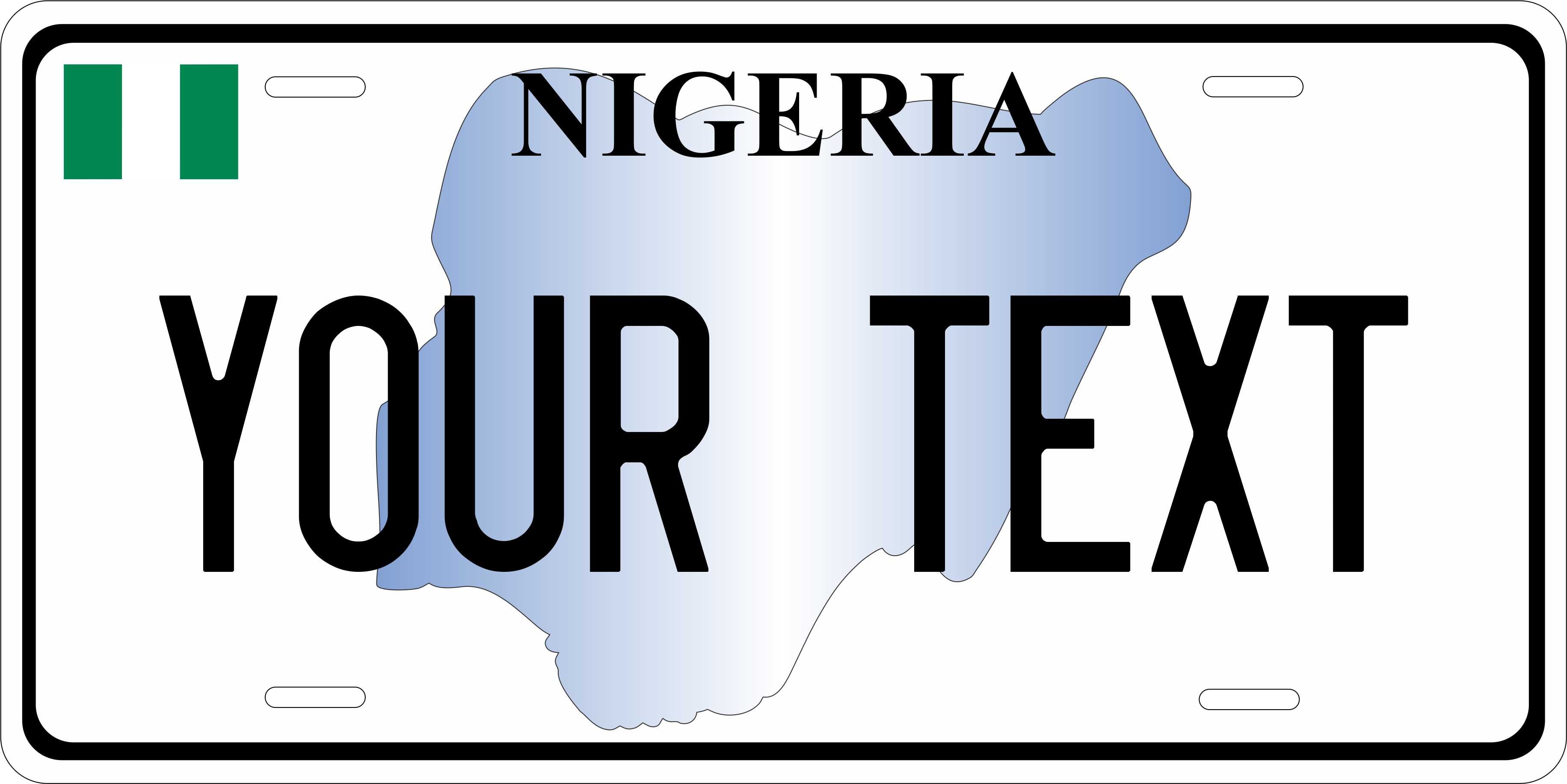 Nigeria Africa Flag Outline License Plate personalized Novelty Fun Car Bike Motorcycle
