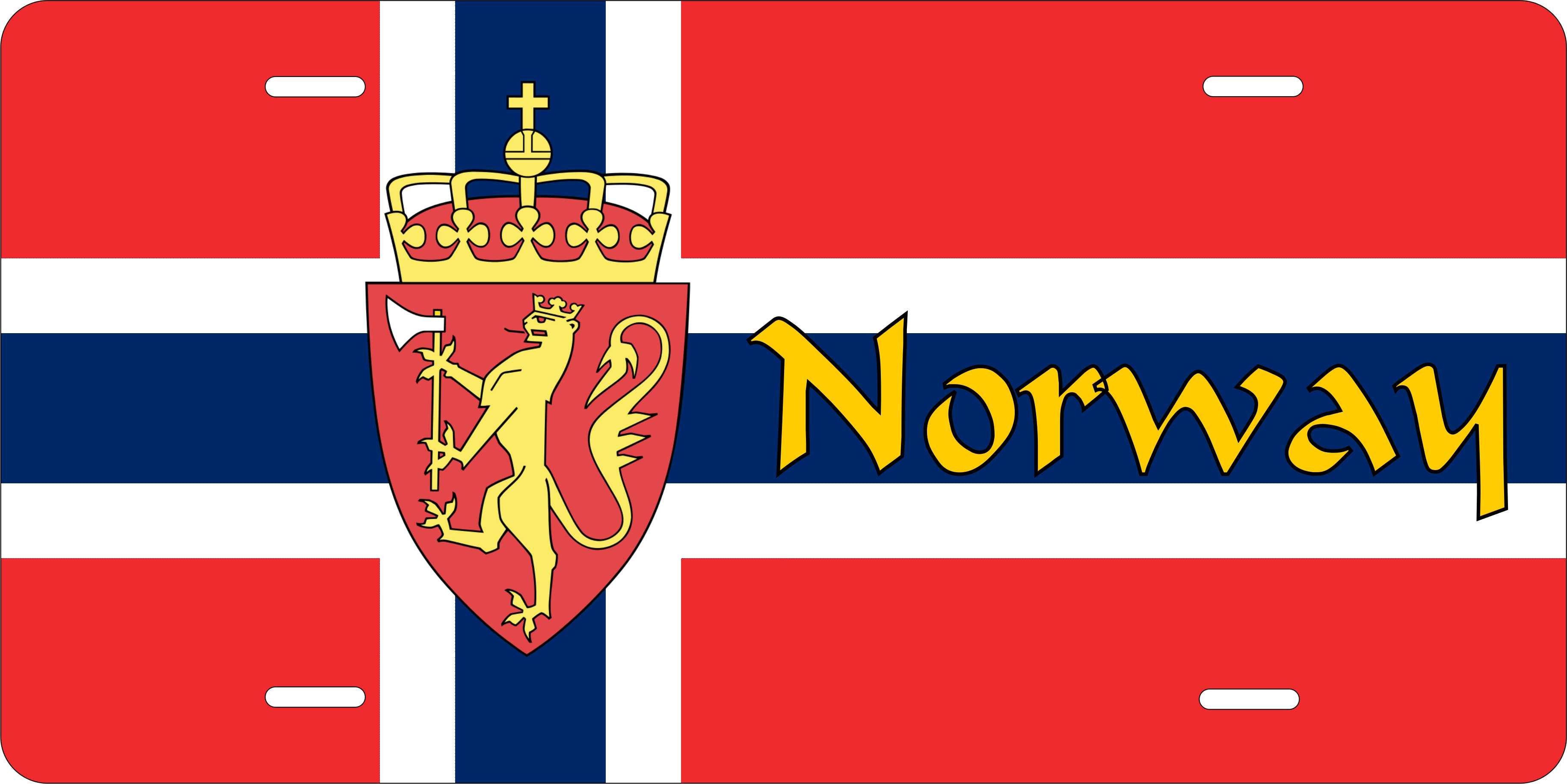 Norway Europe Flag License Plate personalized Novelty Fun Car Bike Motorcycle