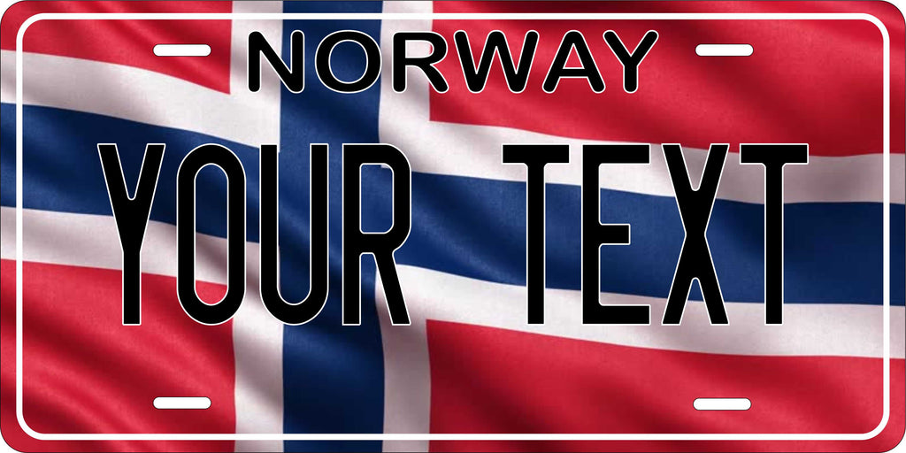 Norway Europe Flag Wave License Plate personalized Novelty Fun Car Bike Motorcycle