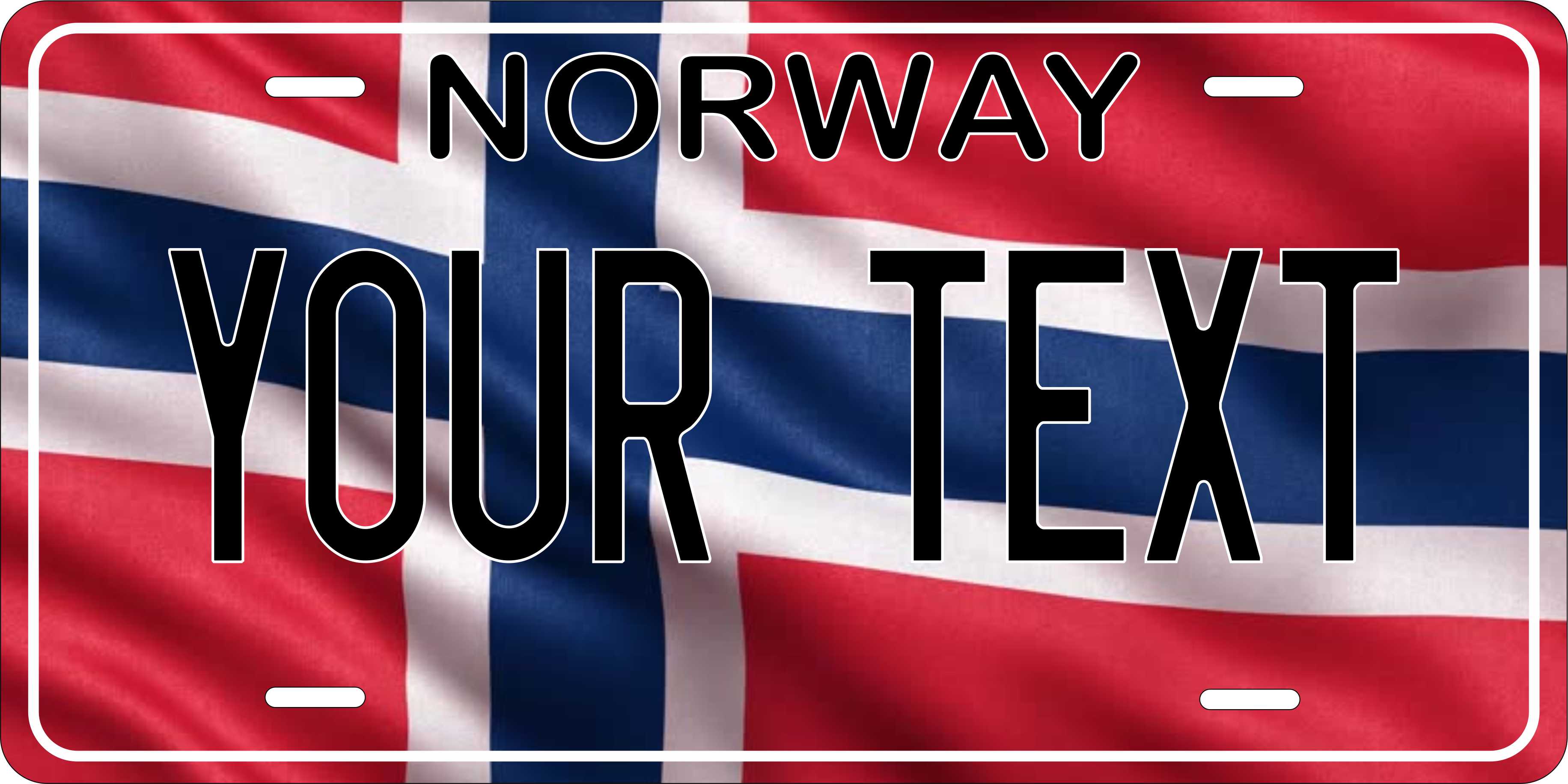 Norway Europe Flag Wave License Plate personalized Novelty Fun Car Bike Motorcycle