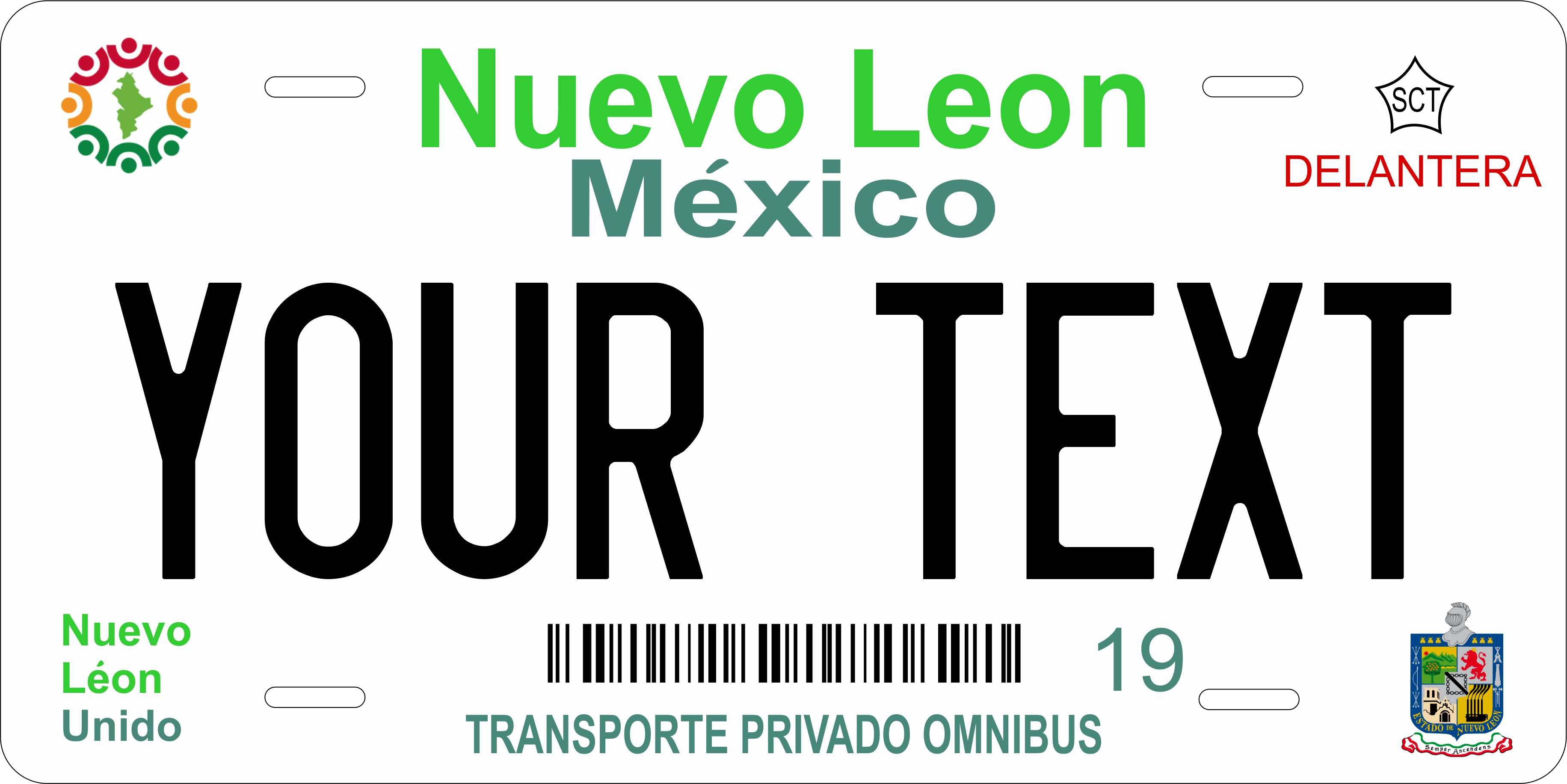 Nuevo Leon 2011 Mexico CA License Plate Personalized Novelty Fun Car Bike Motorcycle