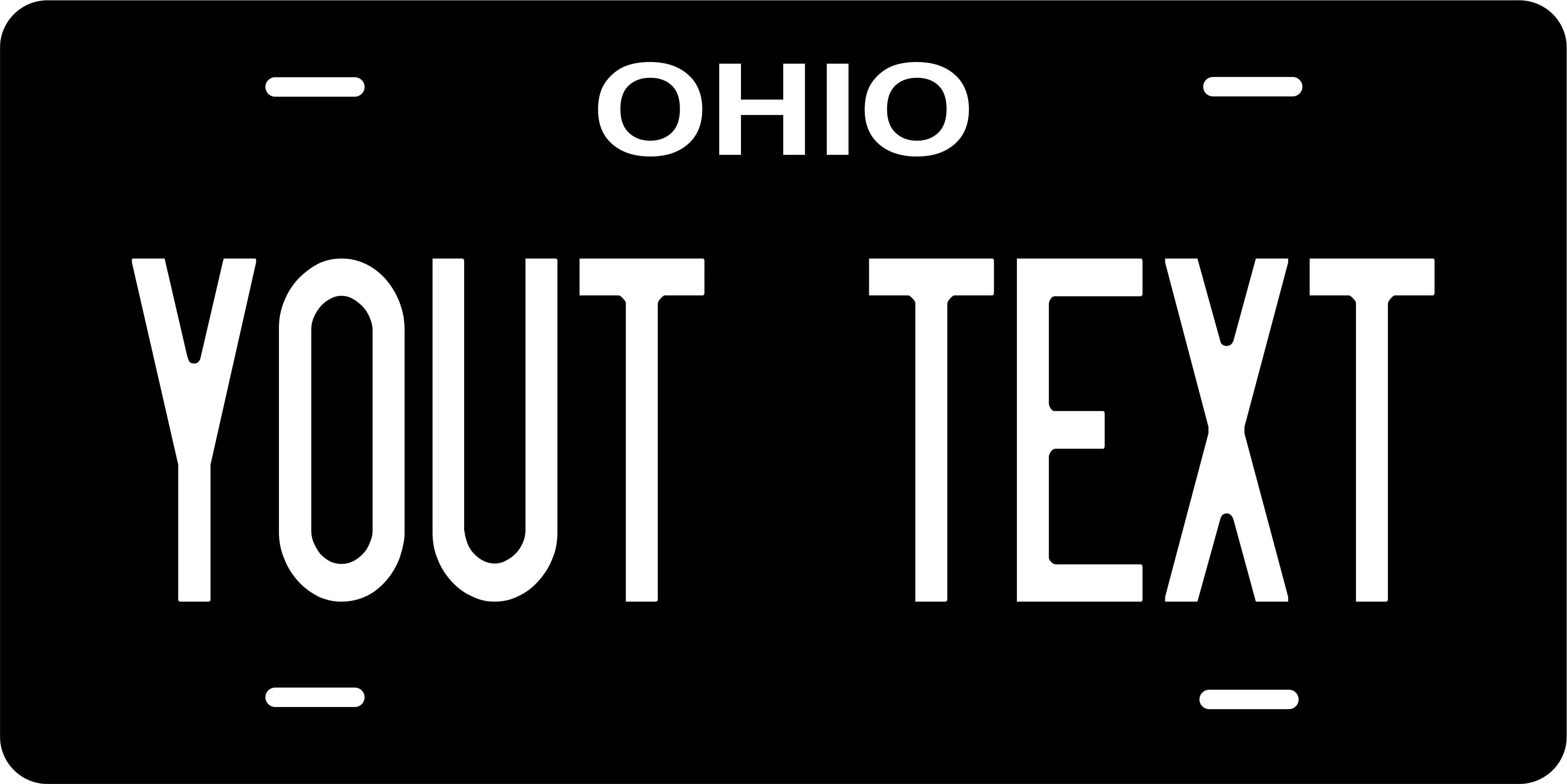 Ohio Black White License Plate Personalized Novelty Fun Car Bike Motorcycle